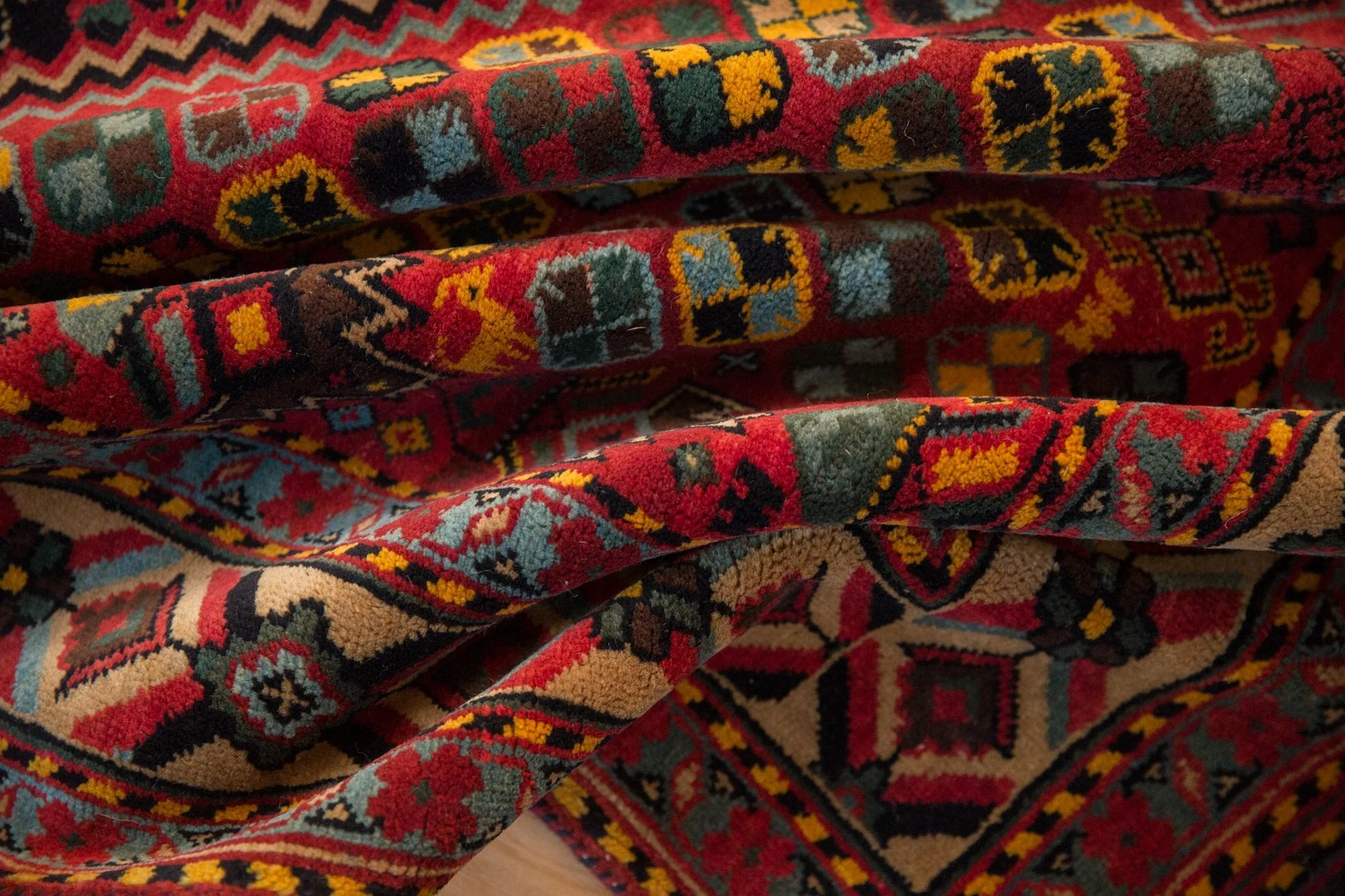 5x8 Vintage Indian Afshar Design Carpet - Image 11