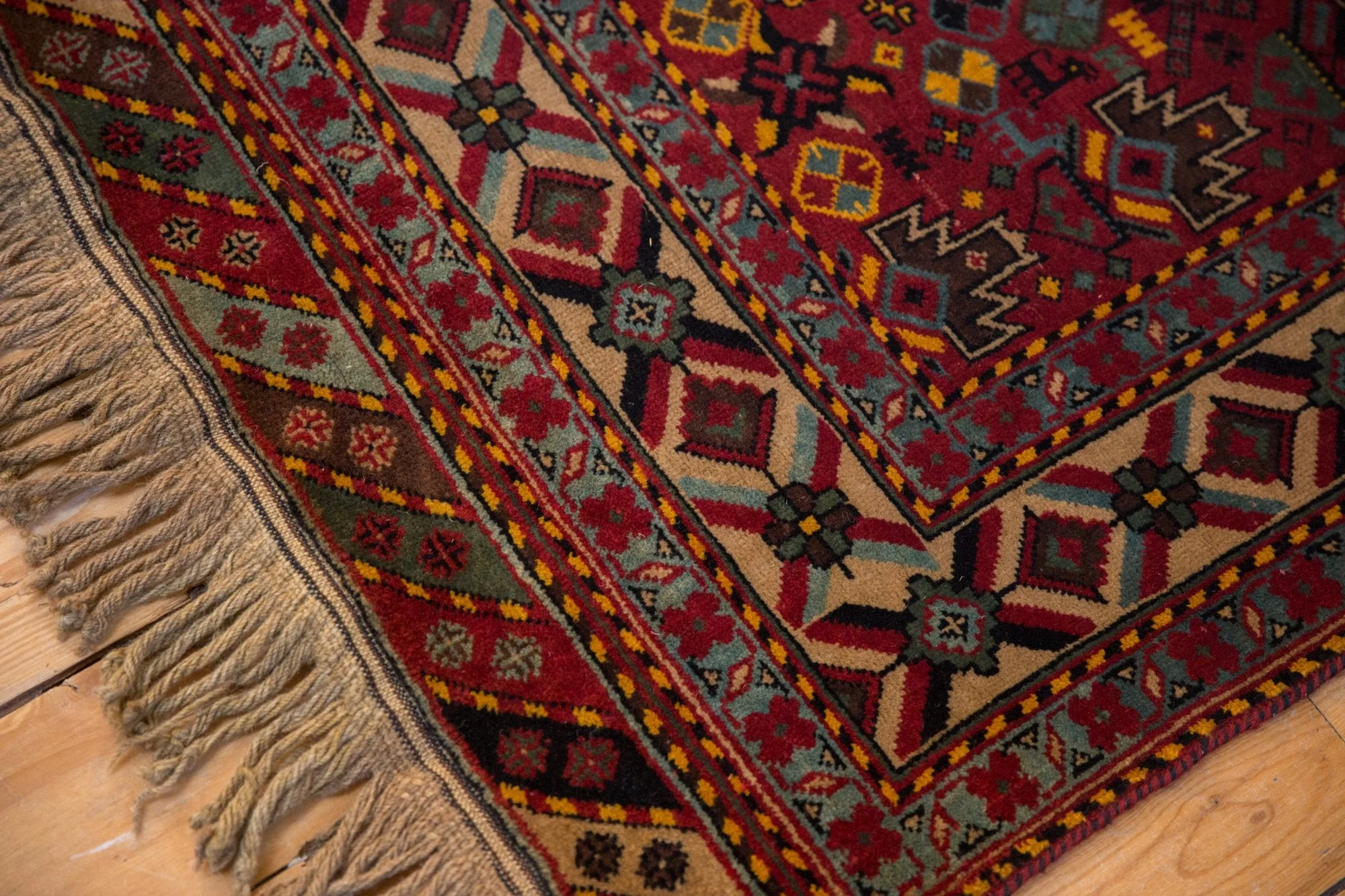 5x8 Vintage Indian Afshar Design Carpet - Image 5