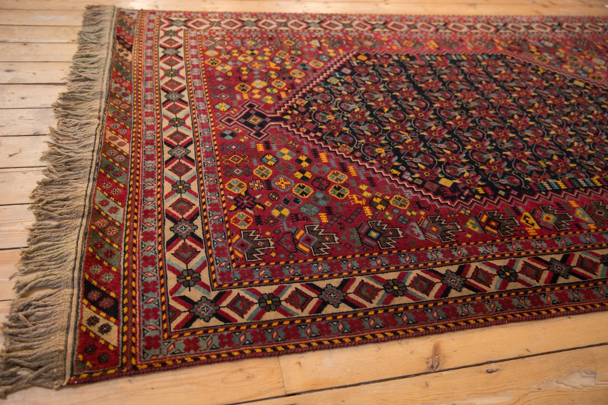 5x8 Vintage Indian Afshar Design Carpet - Image 6