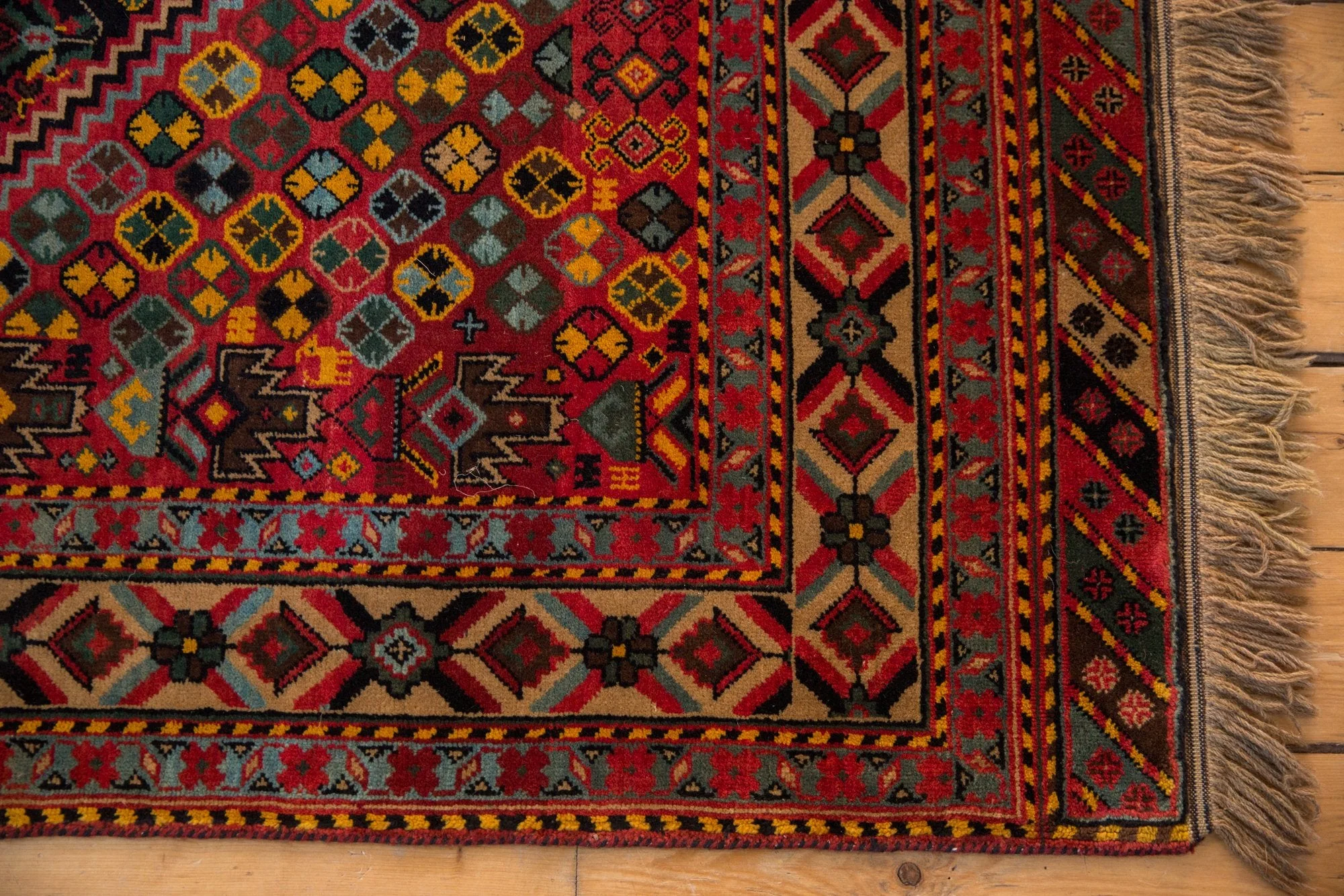 5x8 Vintage Indian Afshar Design Carpet - Image 7