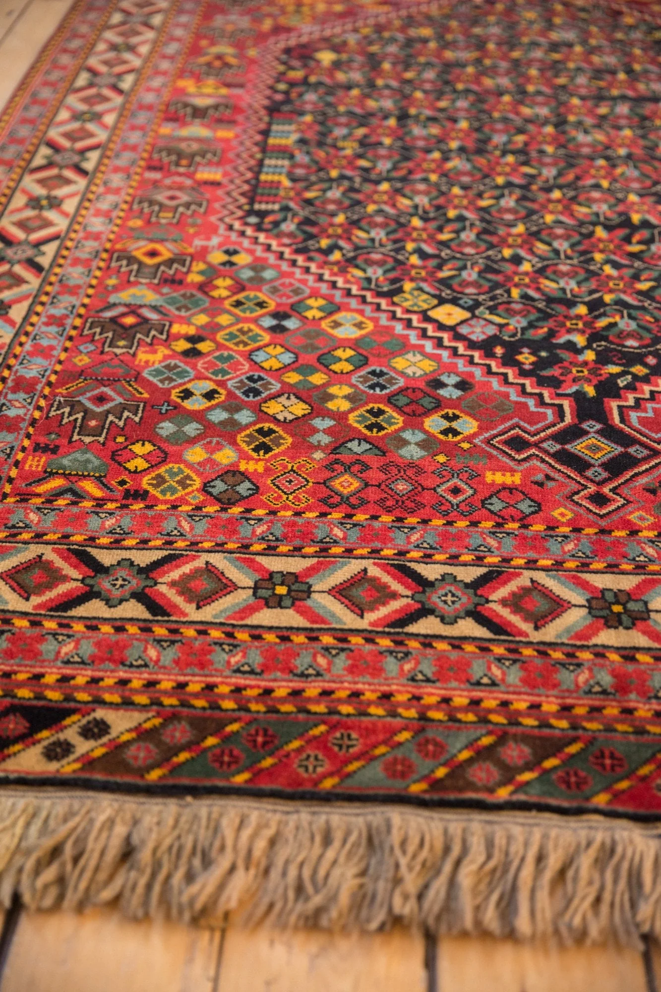 5x8 Vintage Indian Afshar Design Carpet - Image 9