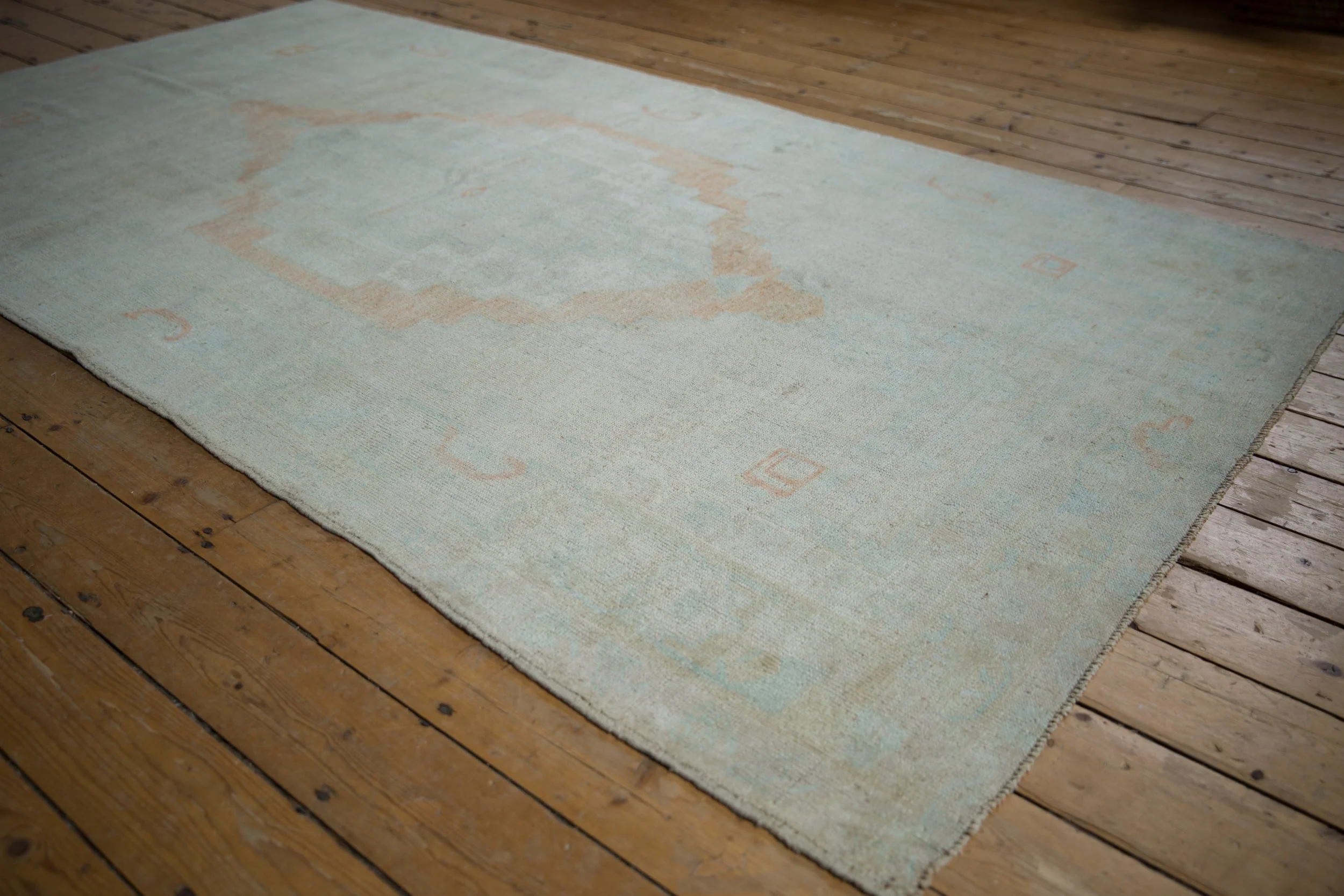 5x9.5 Vintage Distressed Oushak Carpet - Image 5