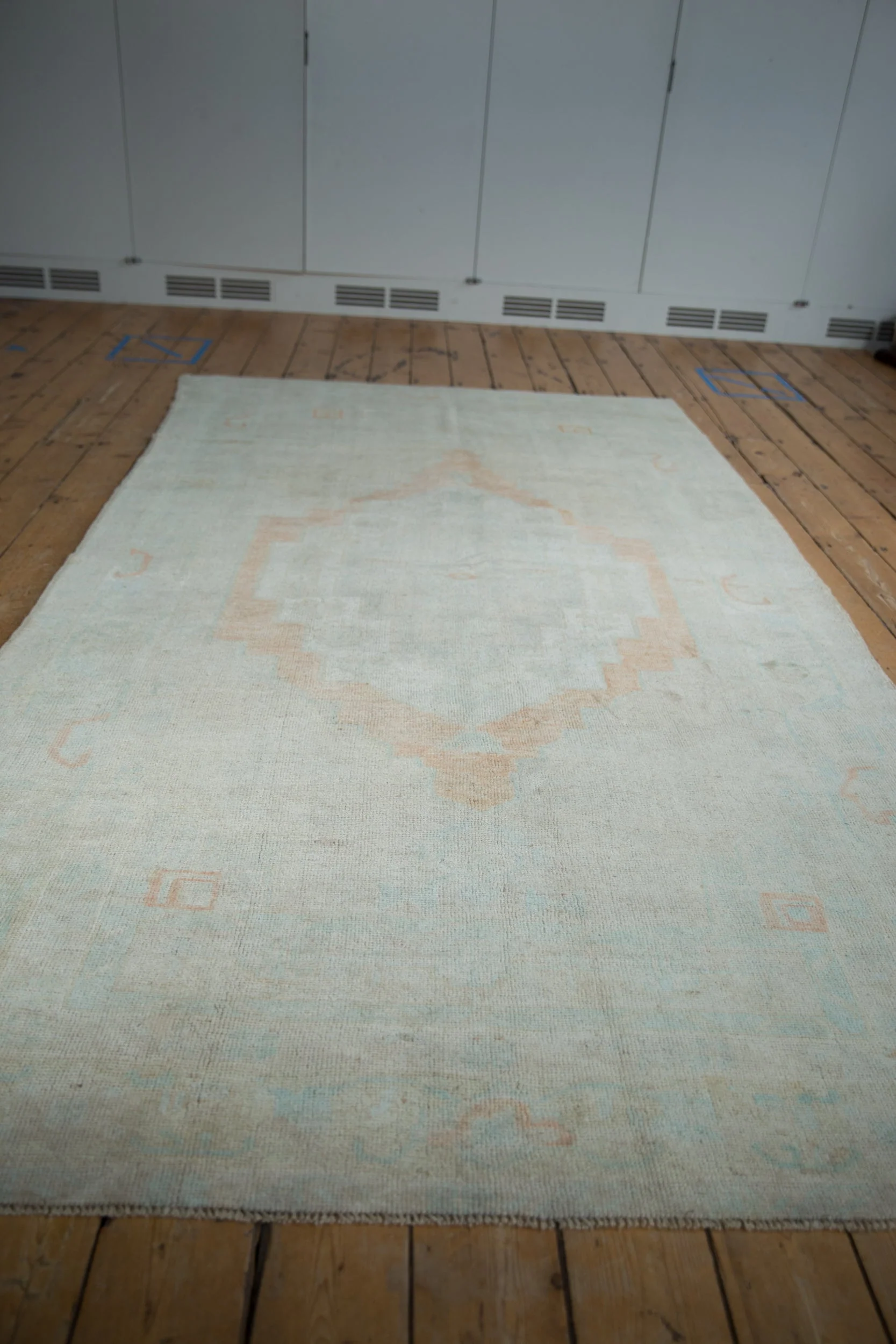 5x9.5 Vintage Distressed Oushak Carpet - Image 8