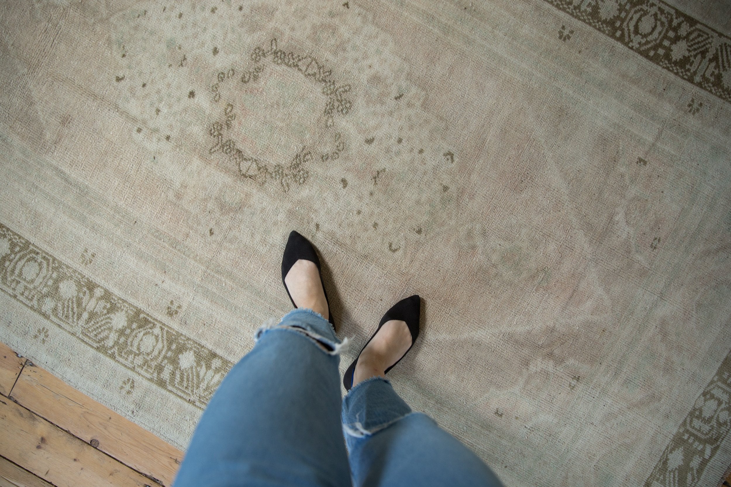 5x9 Vintage Distressed Oushak Carpet - Image 2
