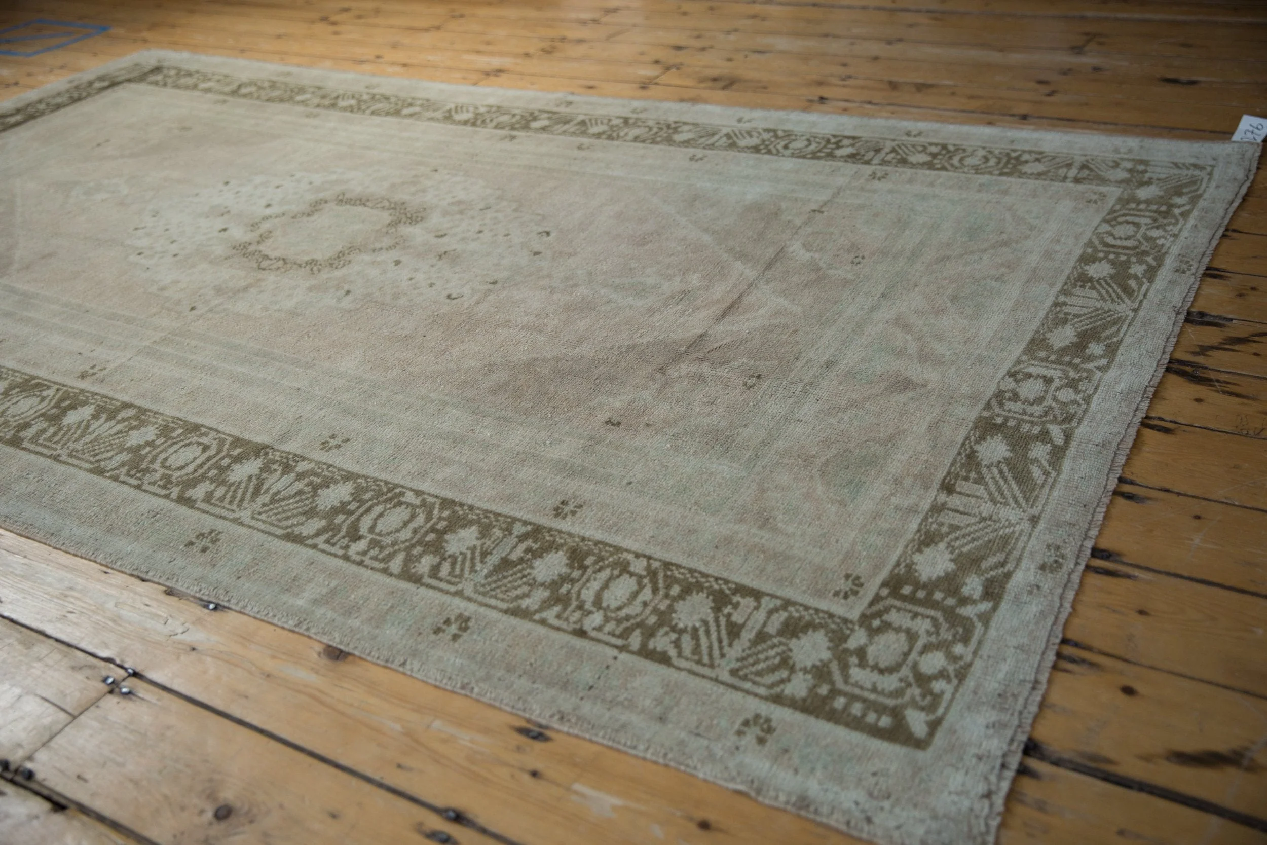 5x9 Vintage Distressed Oushak Carpet - Image 3