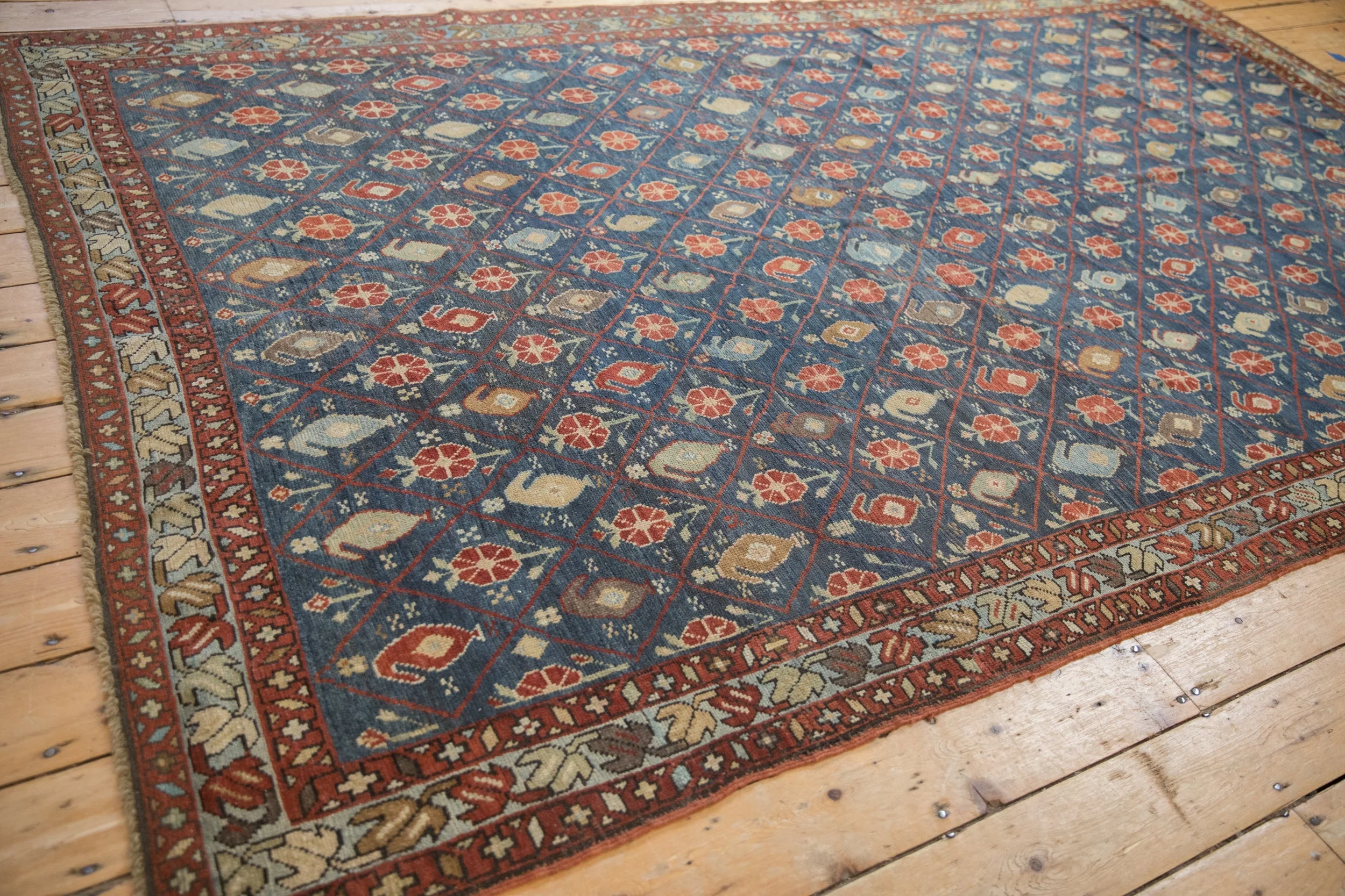 6.5x10.5 Antique Distressed Kurdish Carpet - Image 11