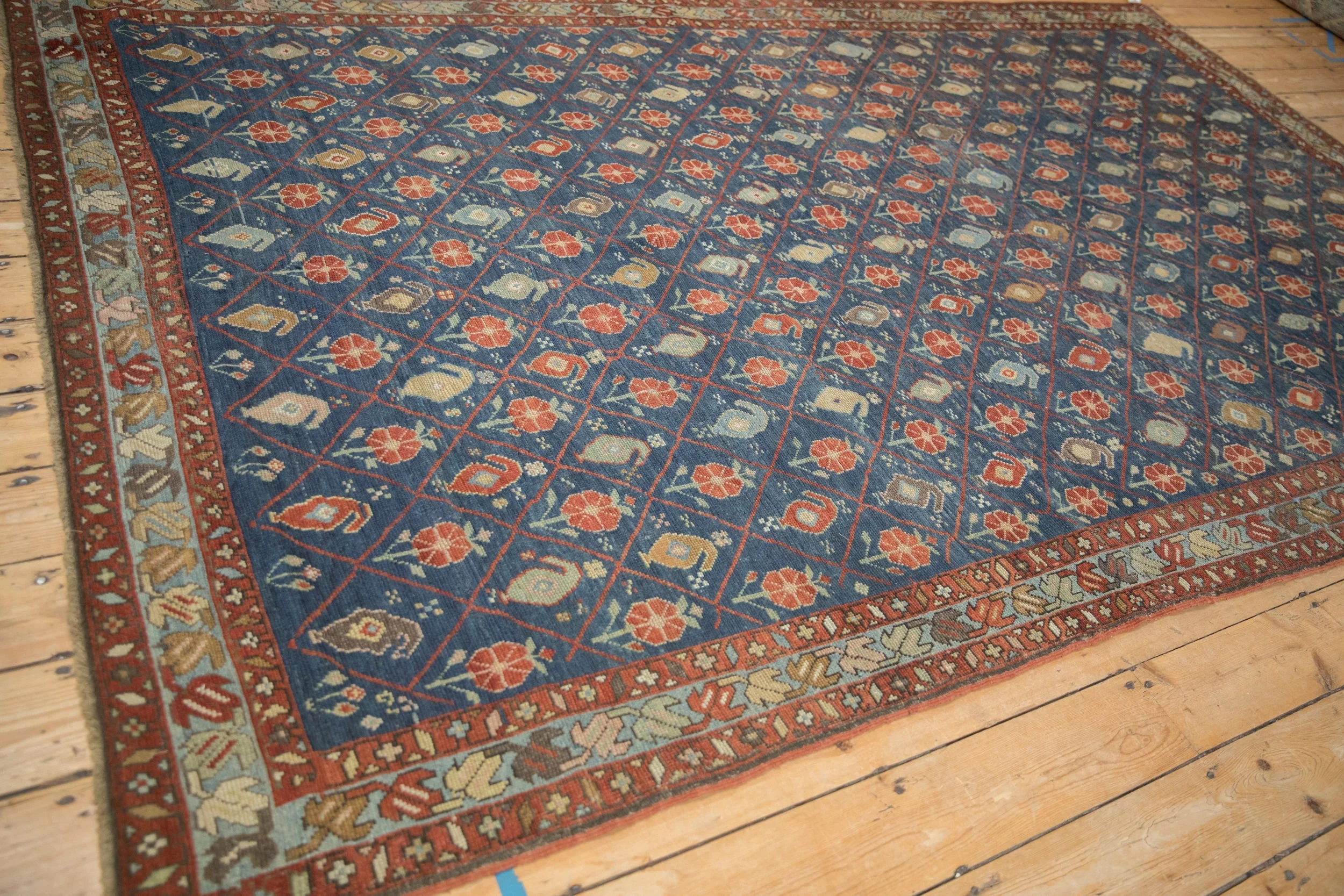 6.5x10.5 Antique Distressed Kurdish Carpet - Image 7