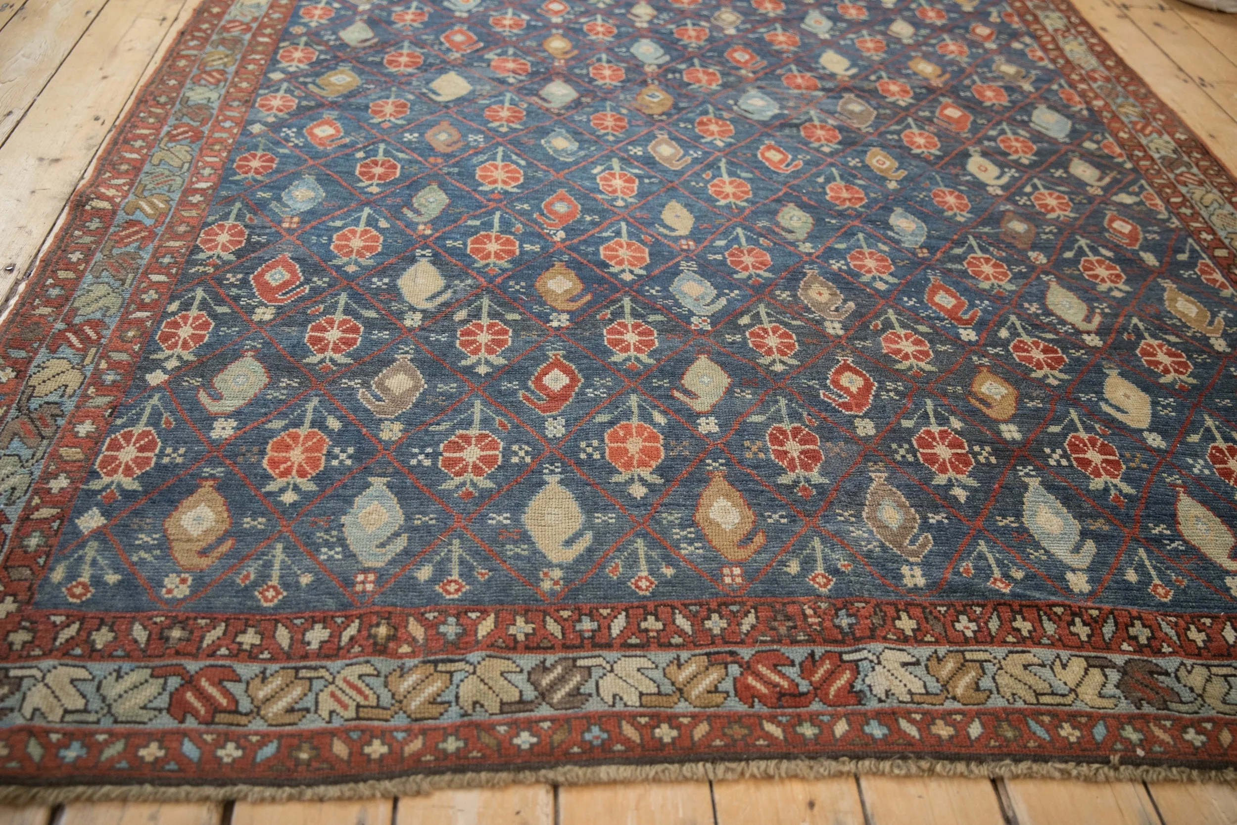 6.5x10.5 Antique Distressed Kurdish Carpet - Image 9