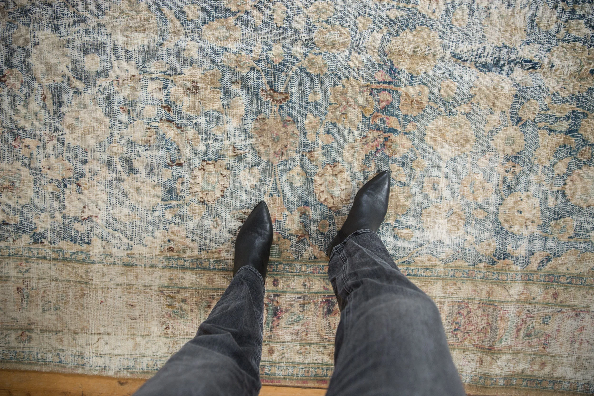 RESERVED 6.5x10.5 Vintage Distressed Meshed Carpet - Image 2