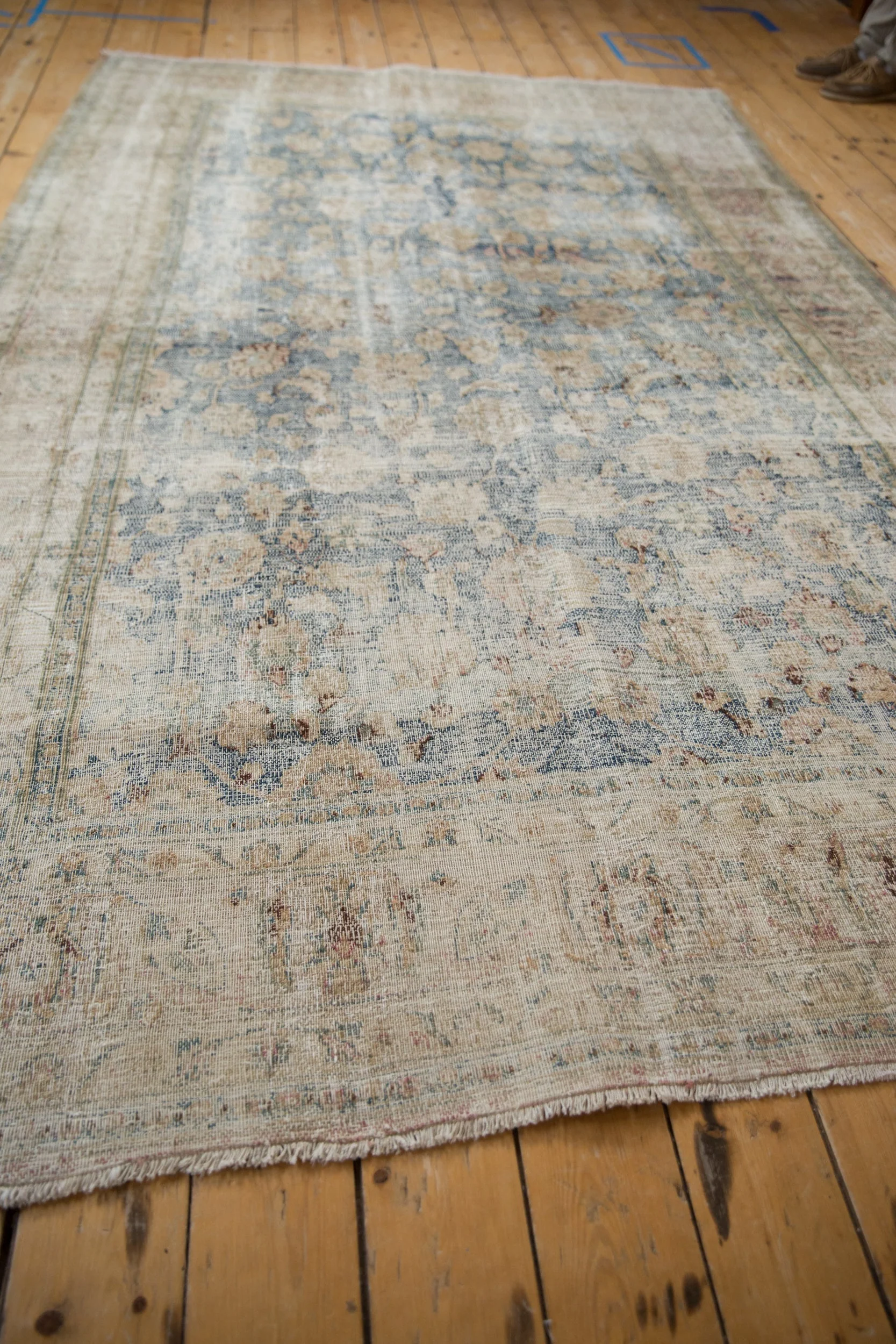 RESERVED 6.5x10.5 Vintage Distressed Meshed Carpet - Image 9
