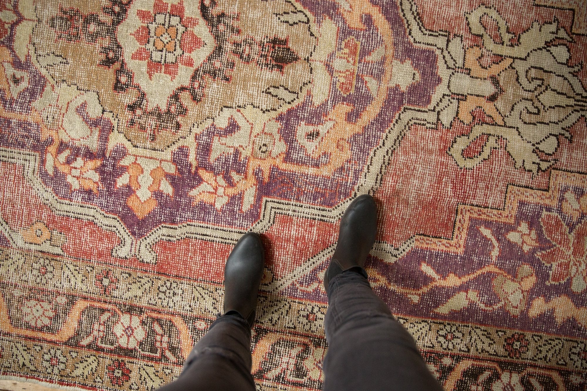6.5x10.5 Vintage Distressed Oushak Carpet - Image 2