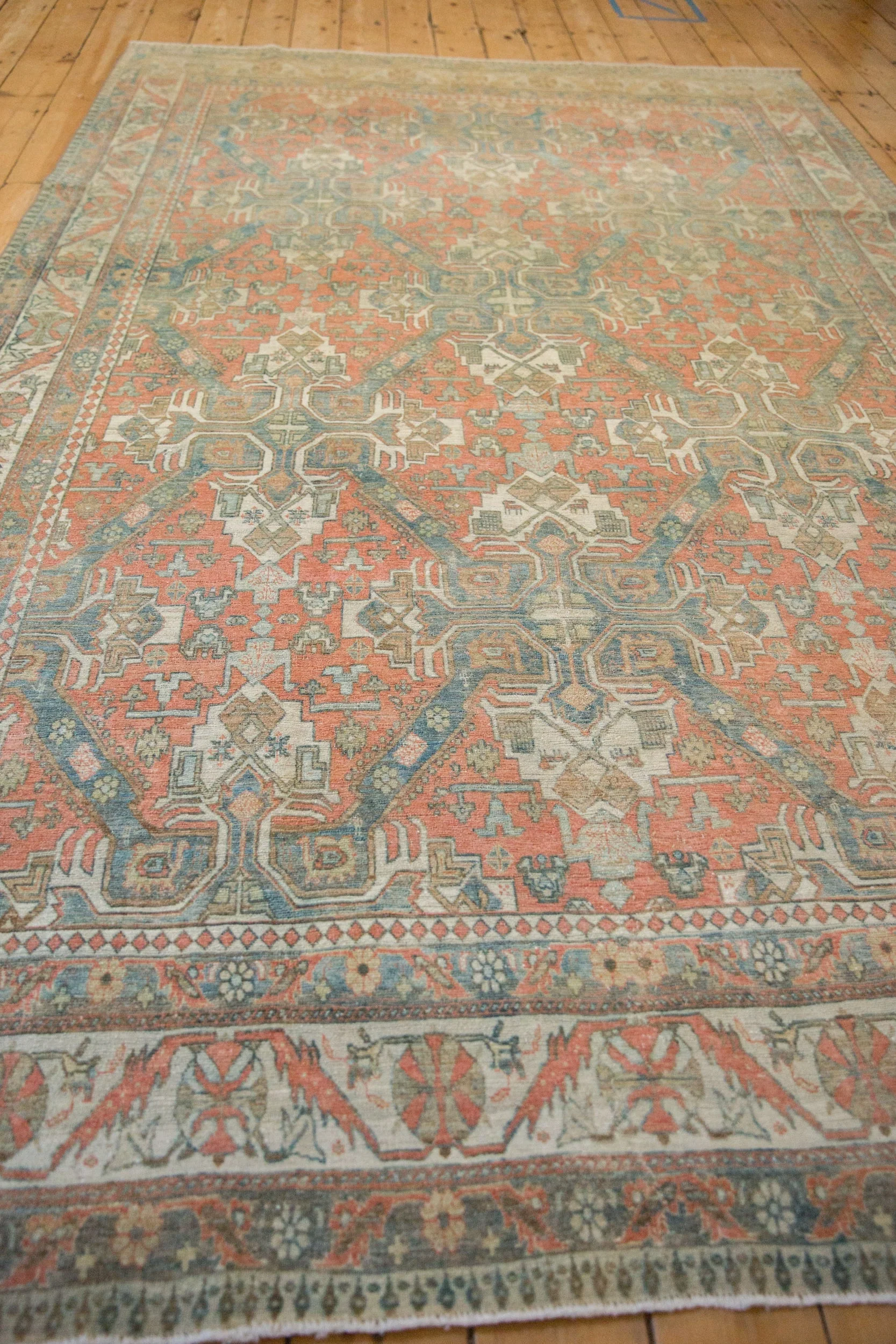 6.5x10 Vintage Distressed Caucasian Carpet - Image 7