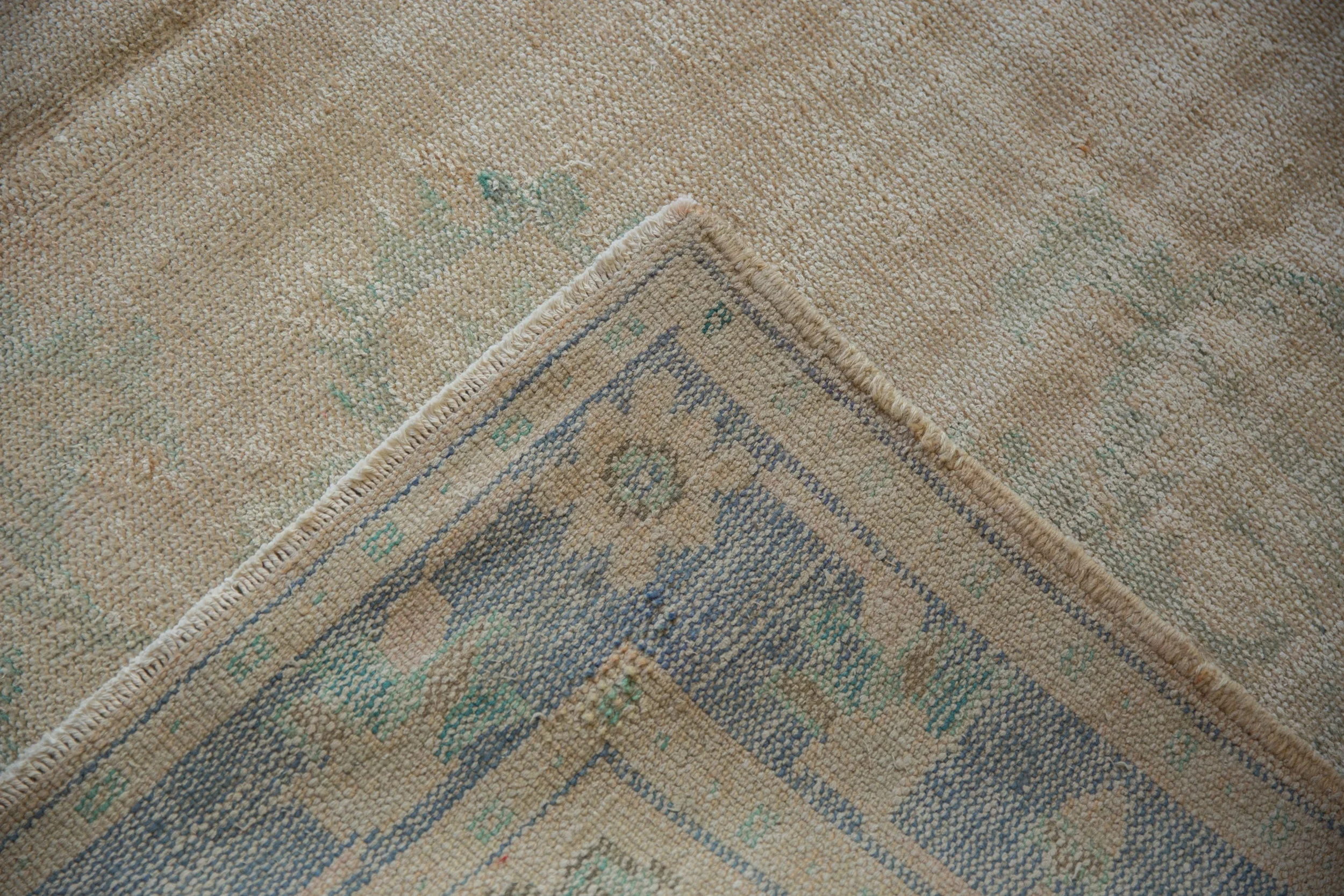 6.5x10 Vintage Distressed Oushak Carpet - Image 9