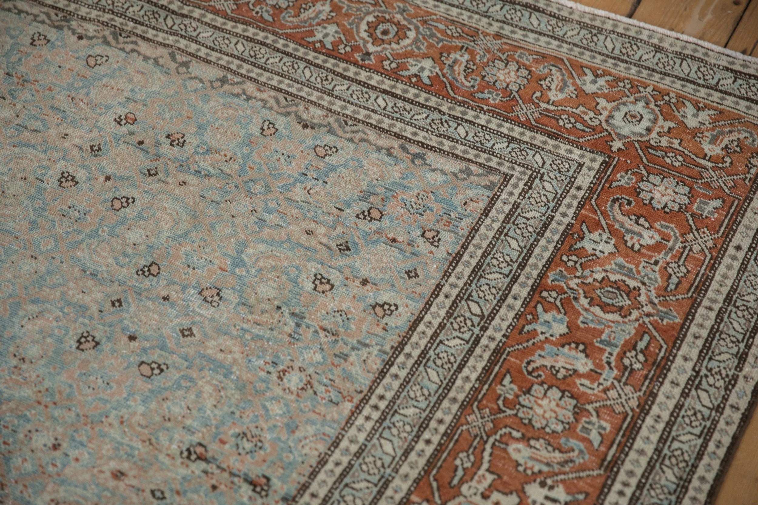 6.5x10 Vintage Distressed Tabriz Carpet - Image 6