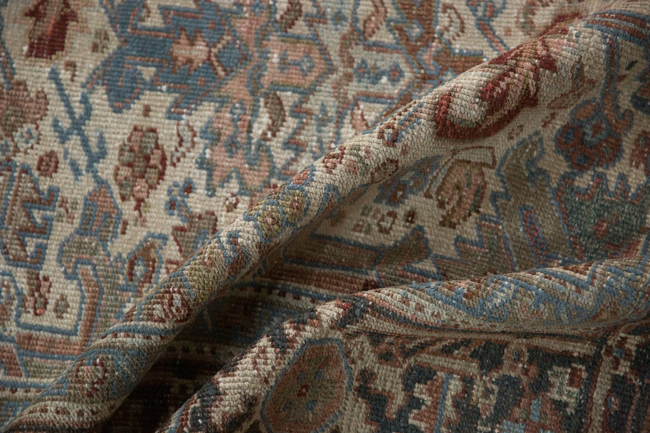 6.5x7.5 Vintage Distressed Heriz Carpet - Image 8