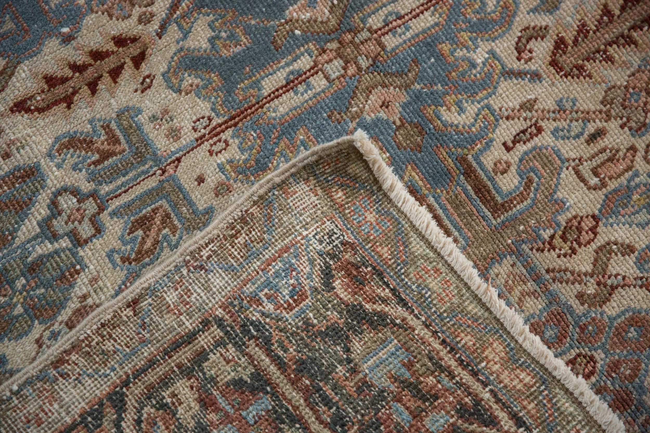 6.5x7.5 Vintage Distressed Heriz Carpet - Image 9