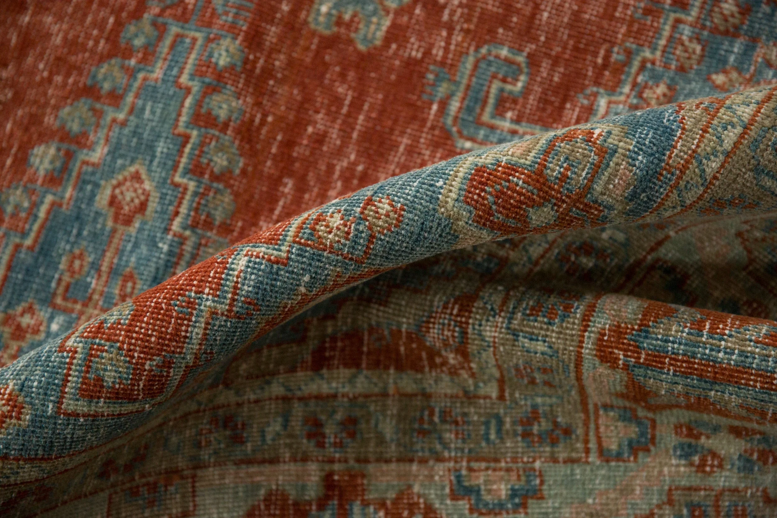 6.5x7 Vintage Distressed Veece Square Carpet - Image 9