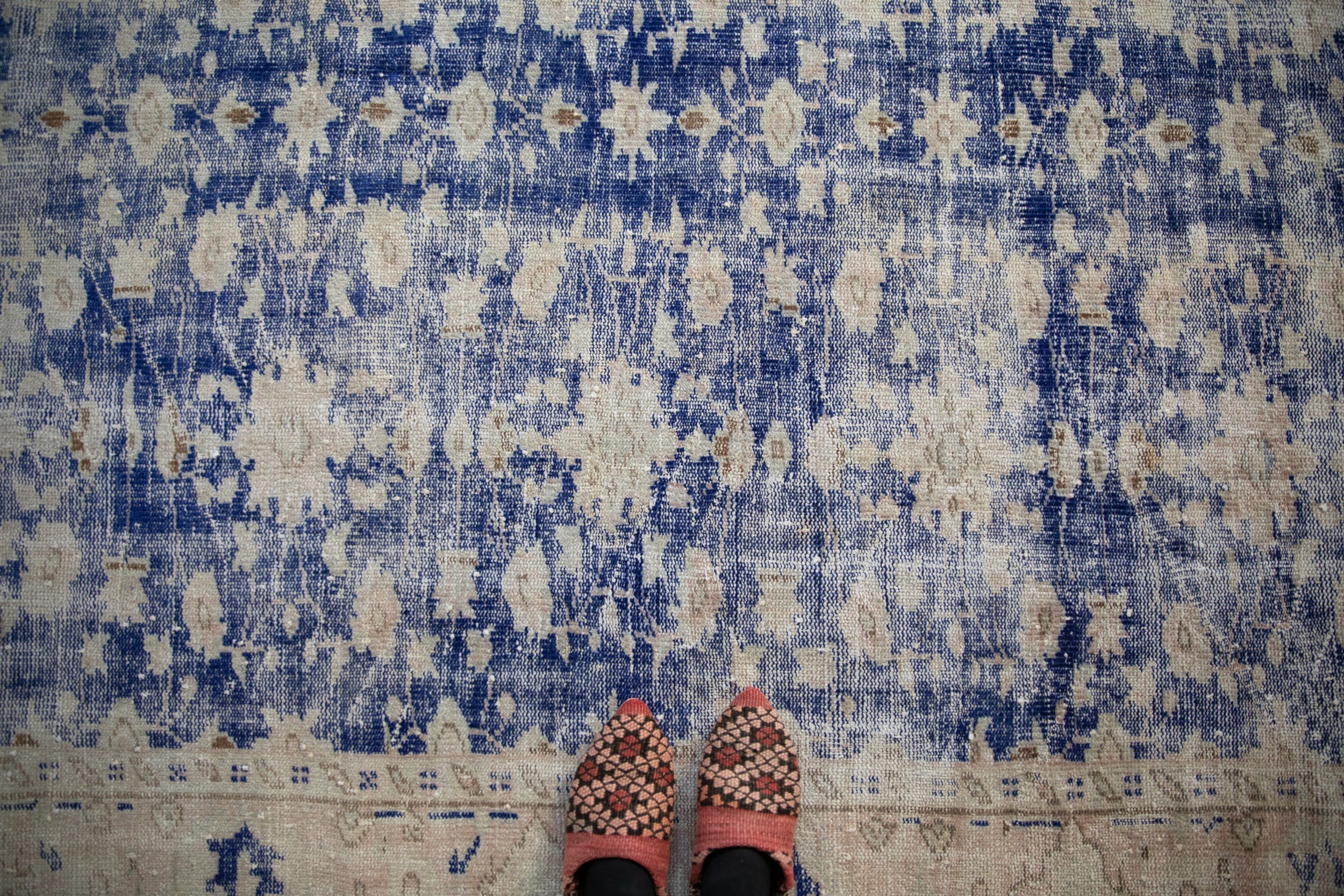 6.5x8.5 Vintage Distressed Oushak Carpet - Image 2