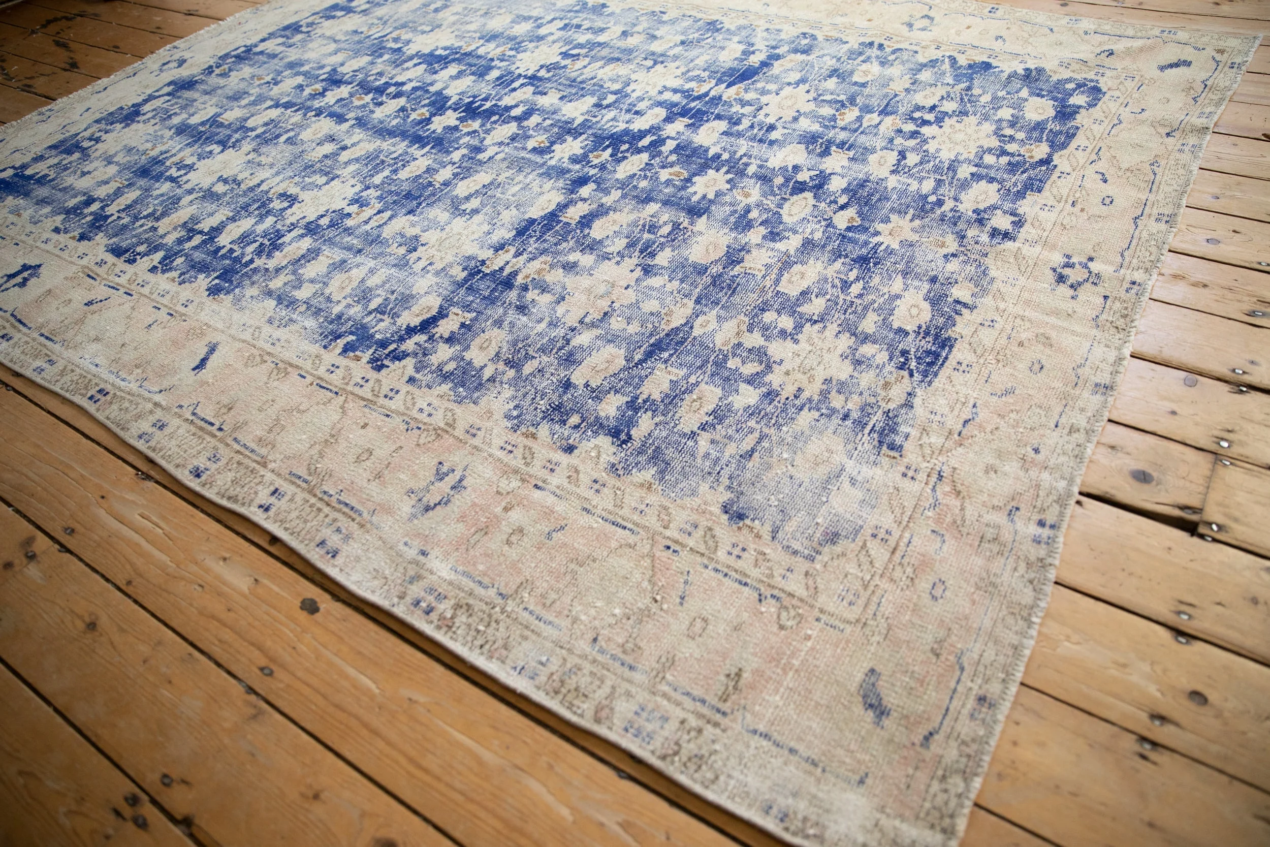 6.5x8.5 Vintage Distressed Oushak Carpet - Image 4
