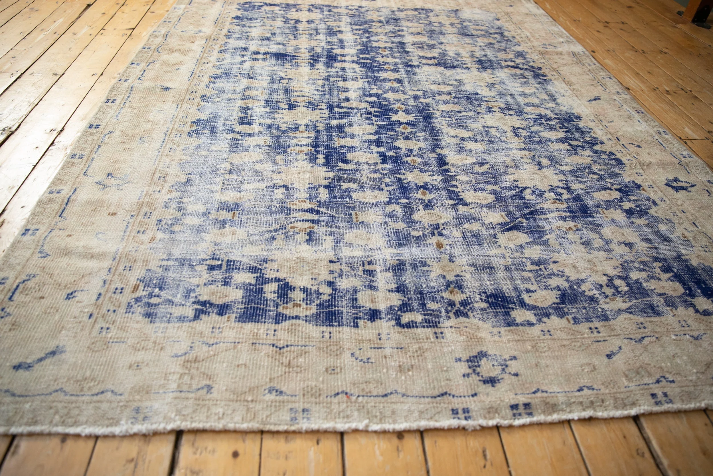 6.5x8.5 Vintage Distressed Oushak Carpet - Image 7