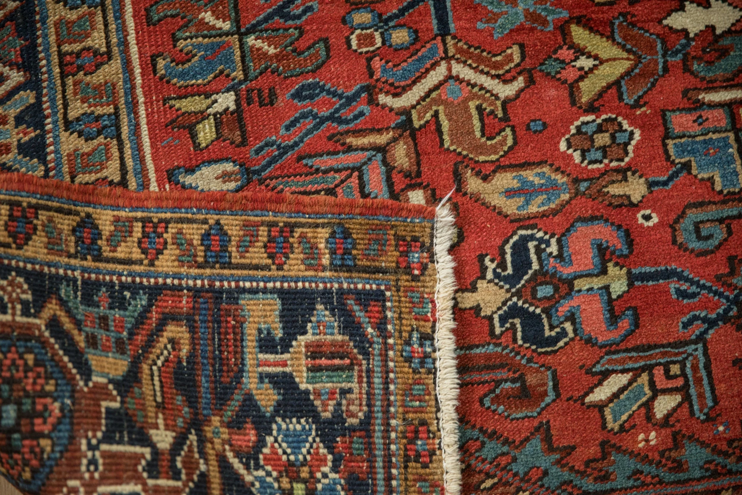 6.5x8.5 Vintage Heriz Carpet - Image 11