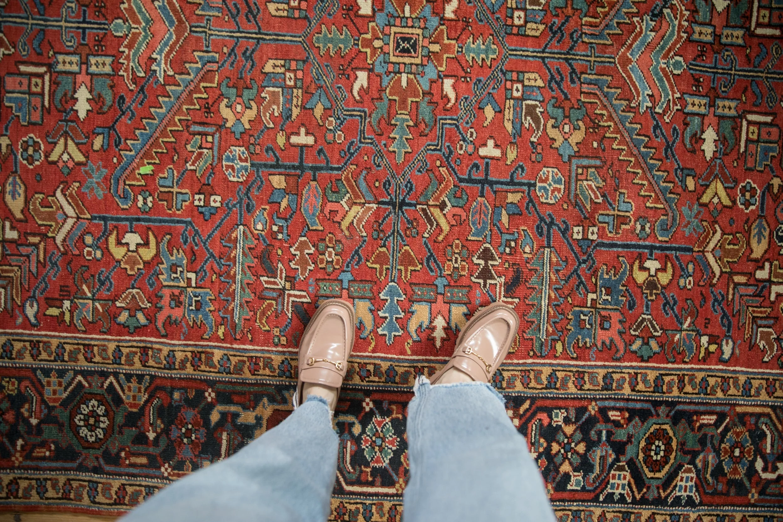 6.5x8.5 Vintage Heriz Carpet - Image 2