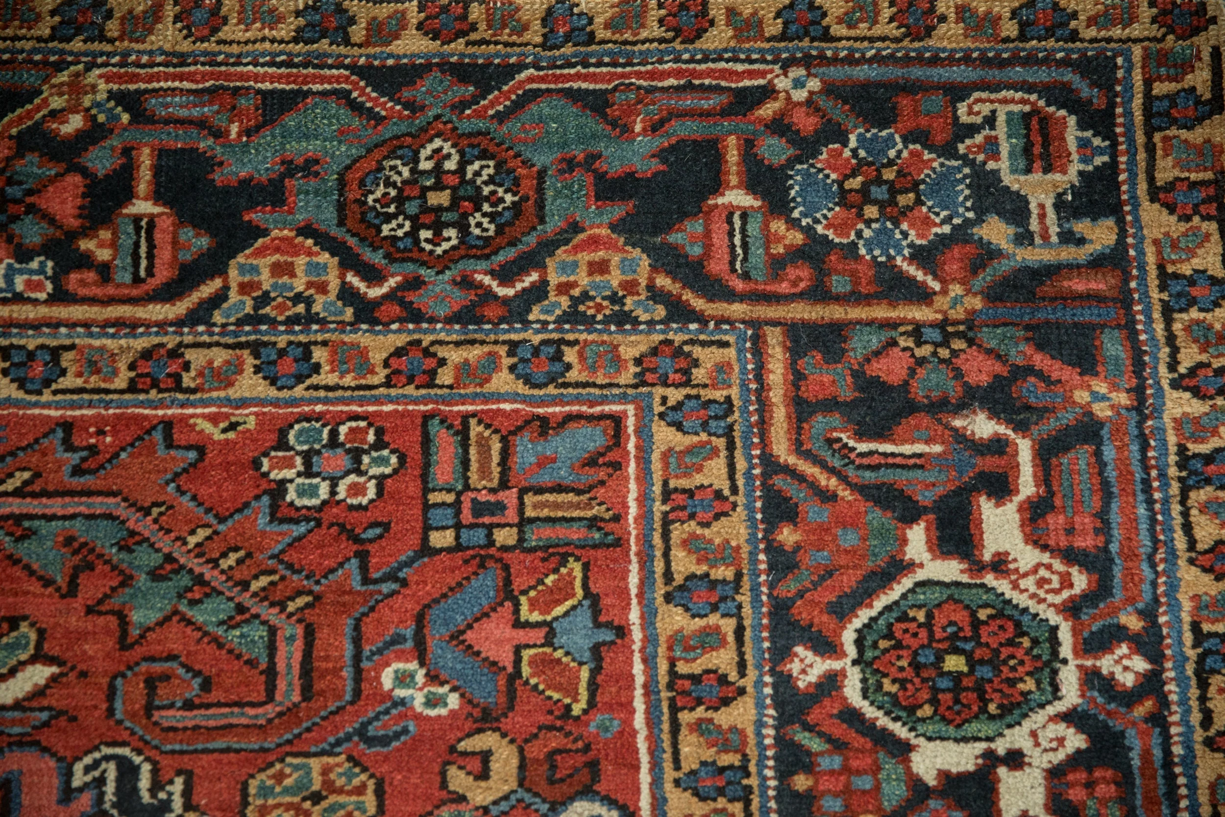 6.5x8.5 Vintage Heriz Carpet - Image 3