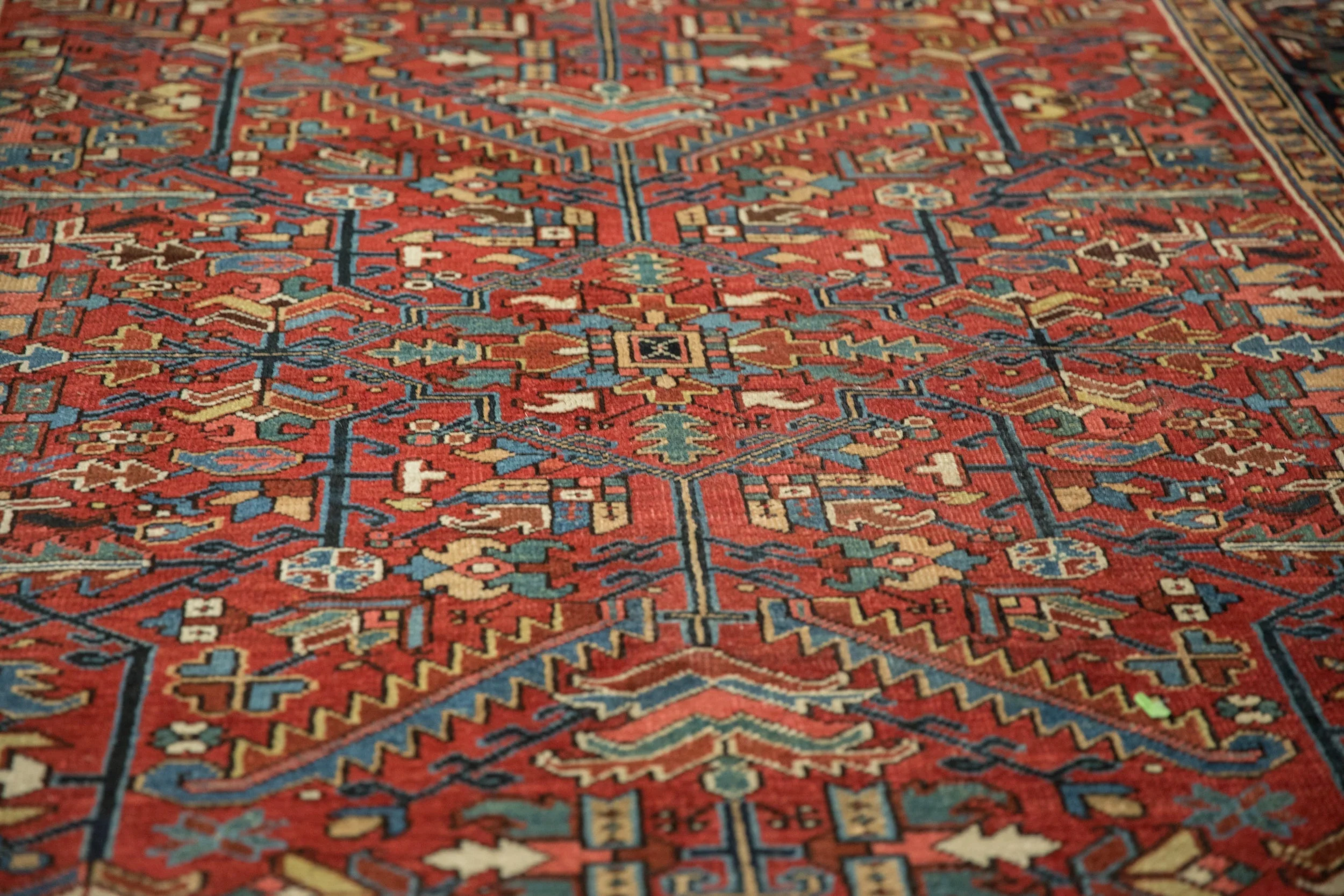 6.5x8.5 Vintage Heriz Carpet - Image 9