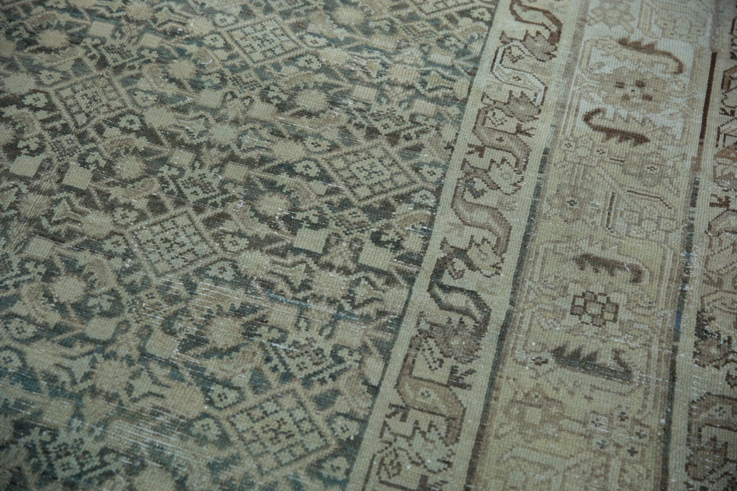 6.5x9.5 Vintage Distressed Hamadan Carpet - Image 10