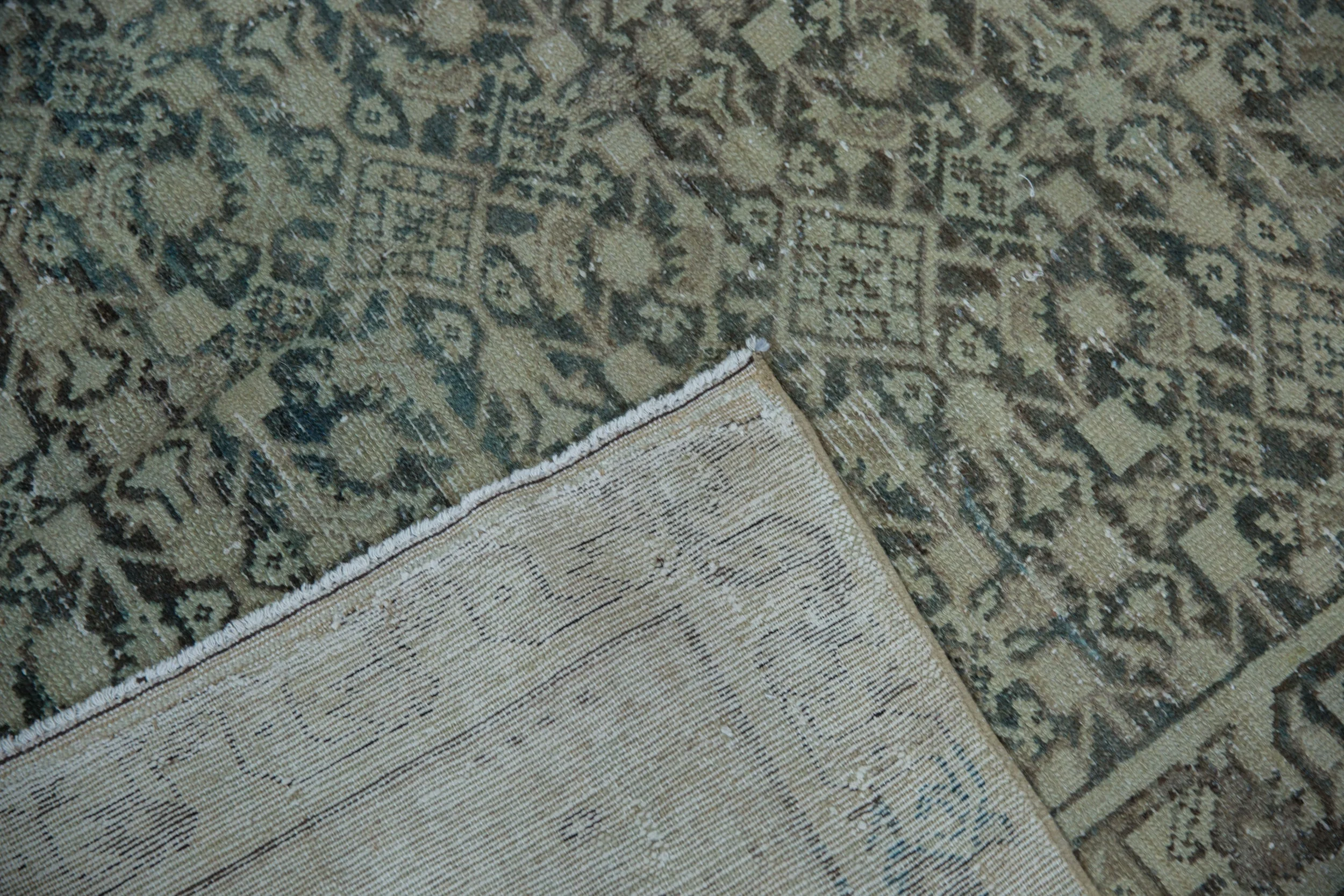 6.5x9.5 Vintage Distressed Hamadan Carpet - Image 12