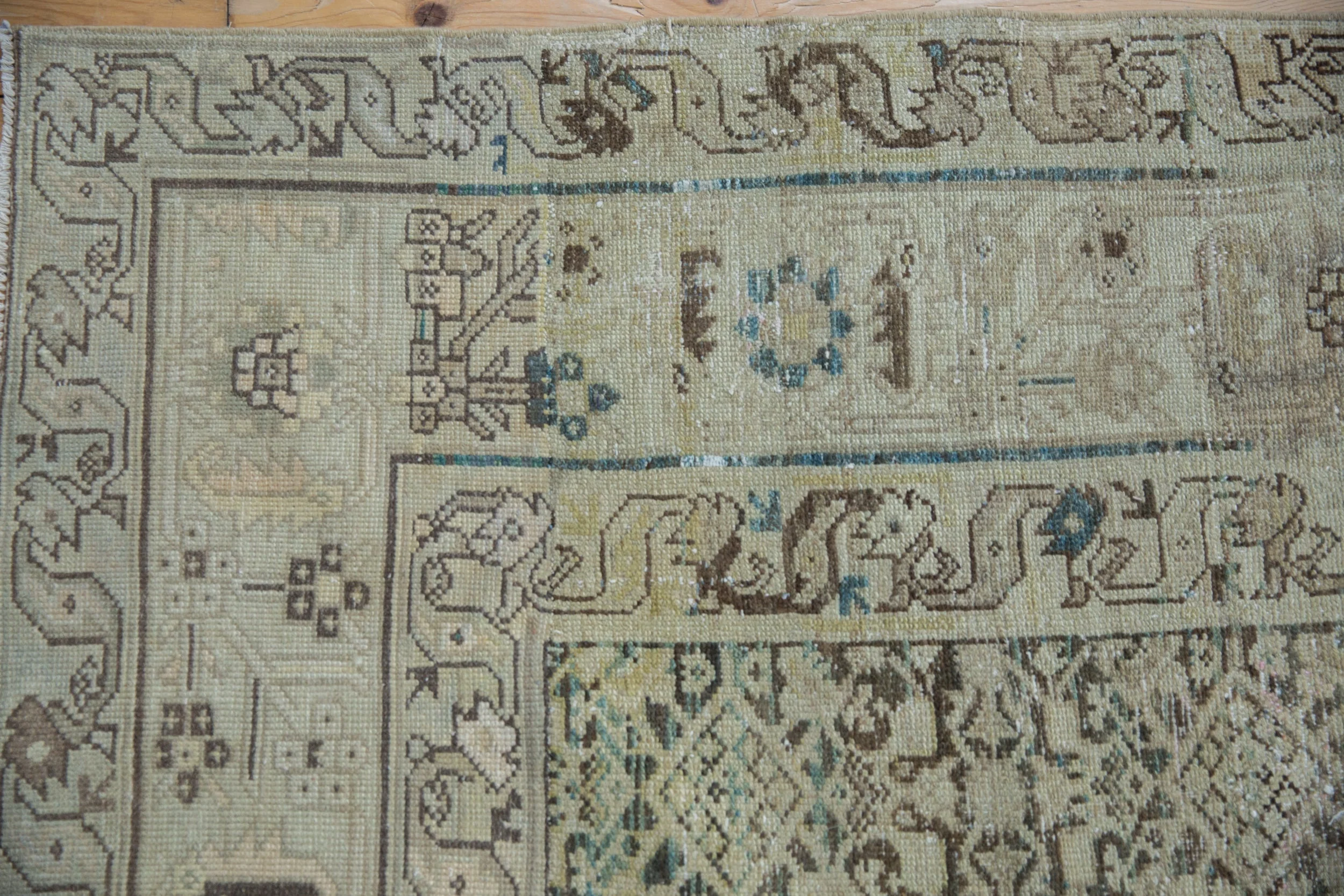 6.5x9.5 Vintage Distressed Hamadan Carpet - Image 3