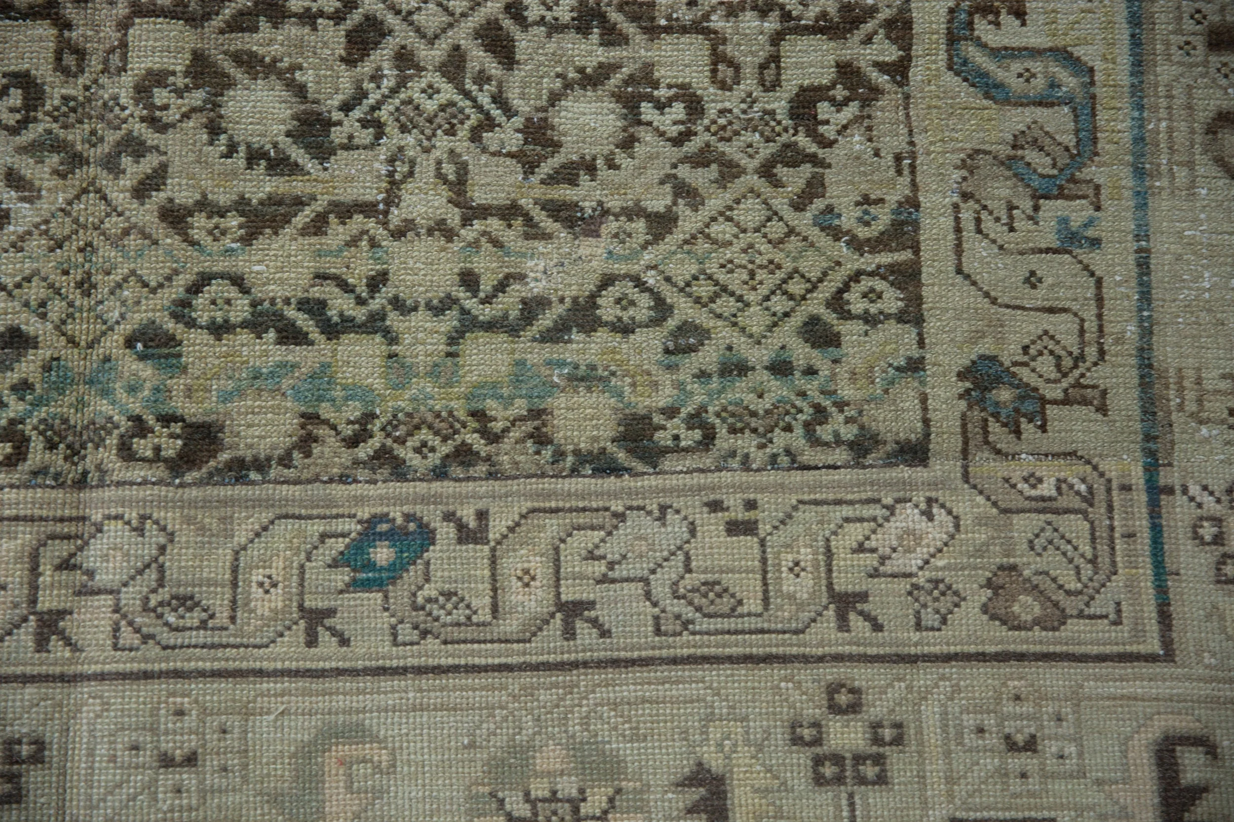 6.5x9.5 Vintage Distressed Hamadan Carpet - Image 6