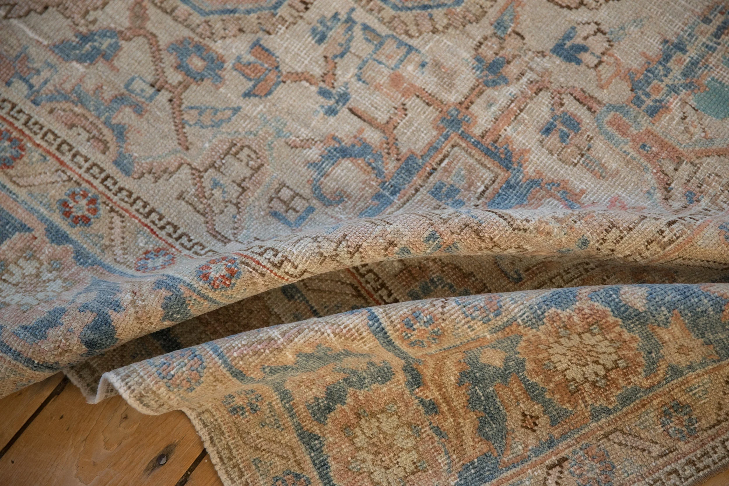 6.5x9.5 Vintage Distressed Heriz Carpet - Image 12