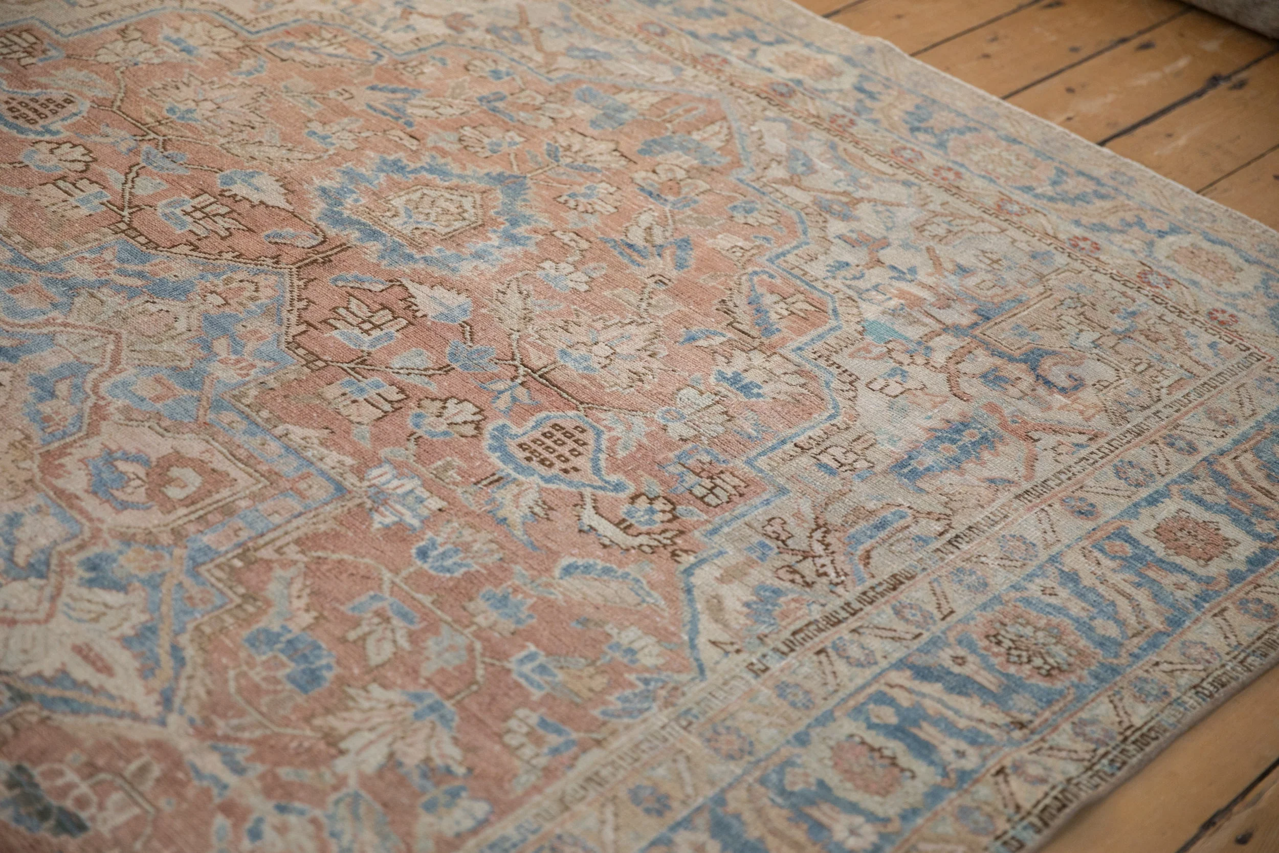 6.5x9.5 Vintage Distressed Heriz Carpet - Image 7