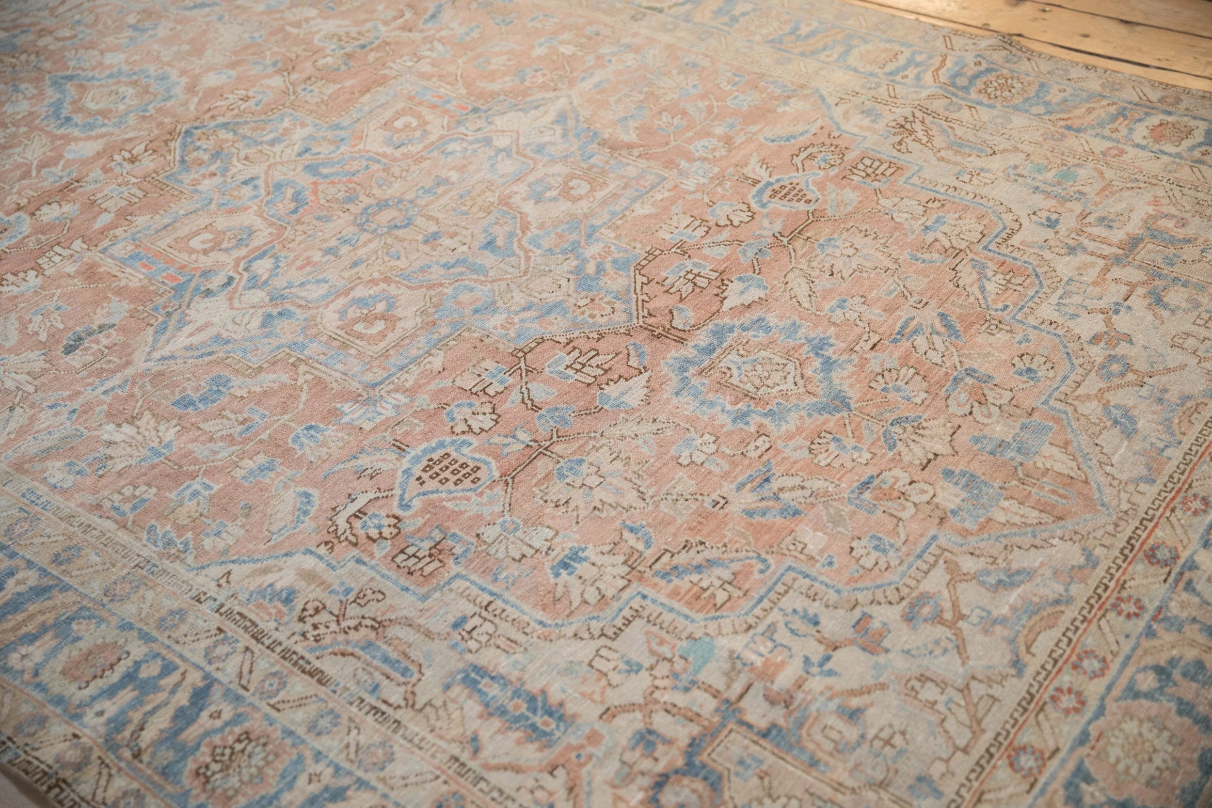 6.5x9.5 Vintage Distressed Heriz Carpet - Image 8