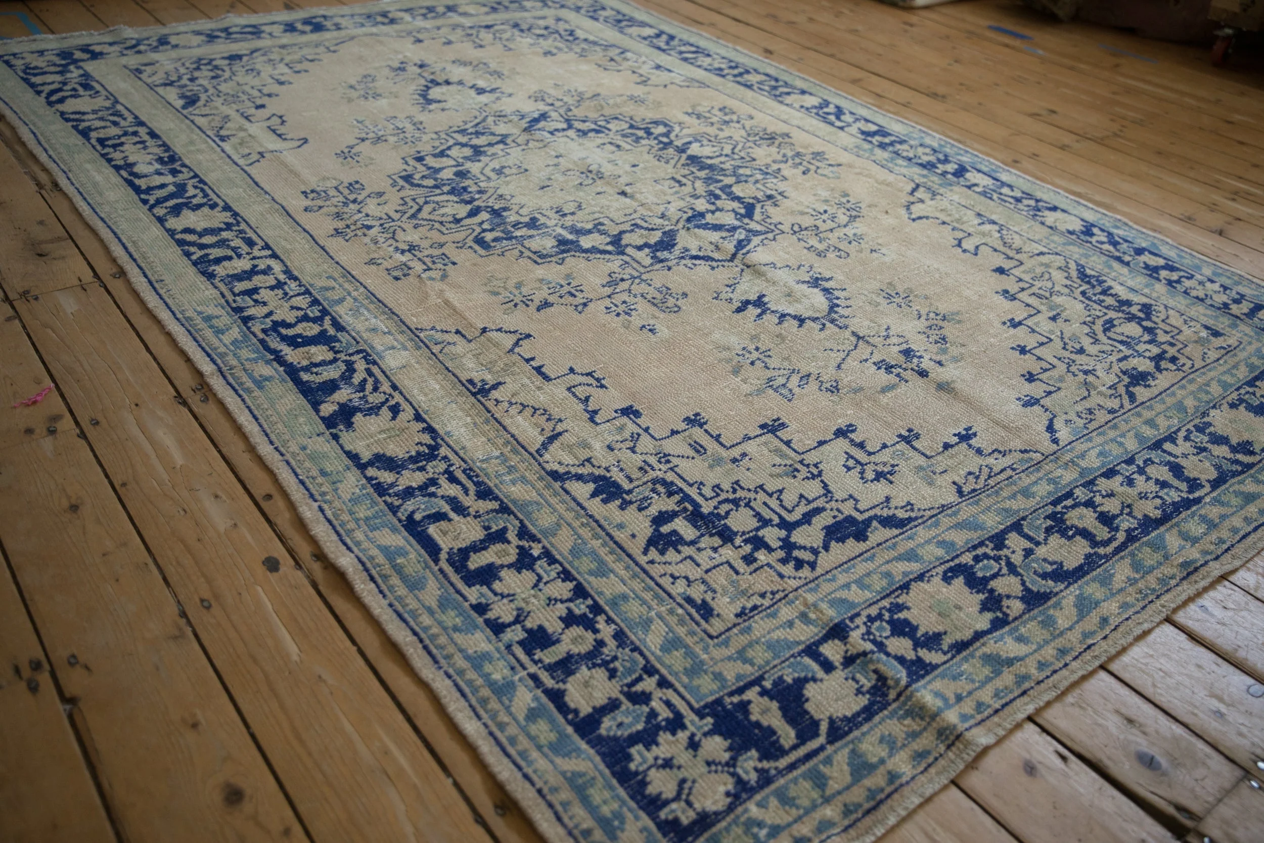 6.5x9.5 Vintage Distressed Oushak Carpet - Image 4
