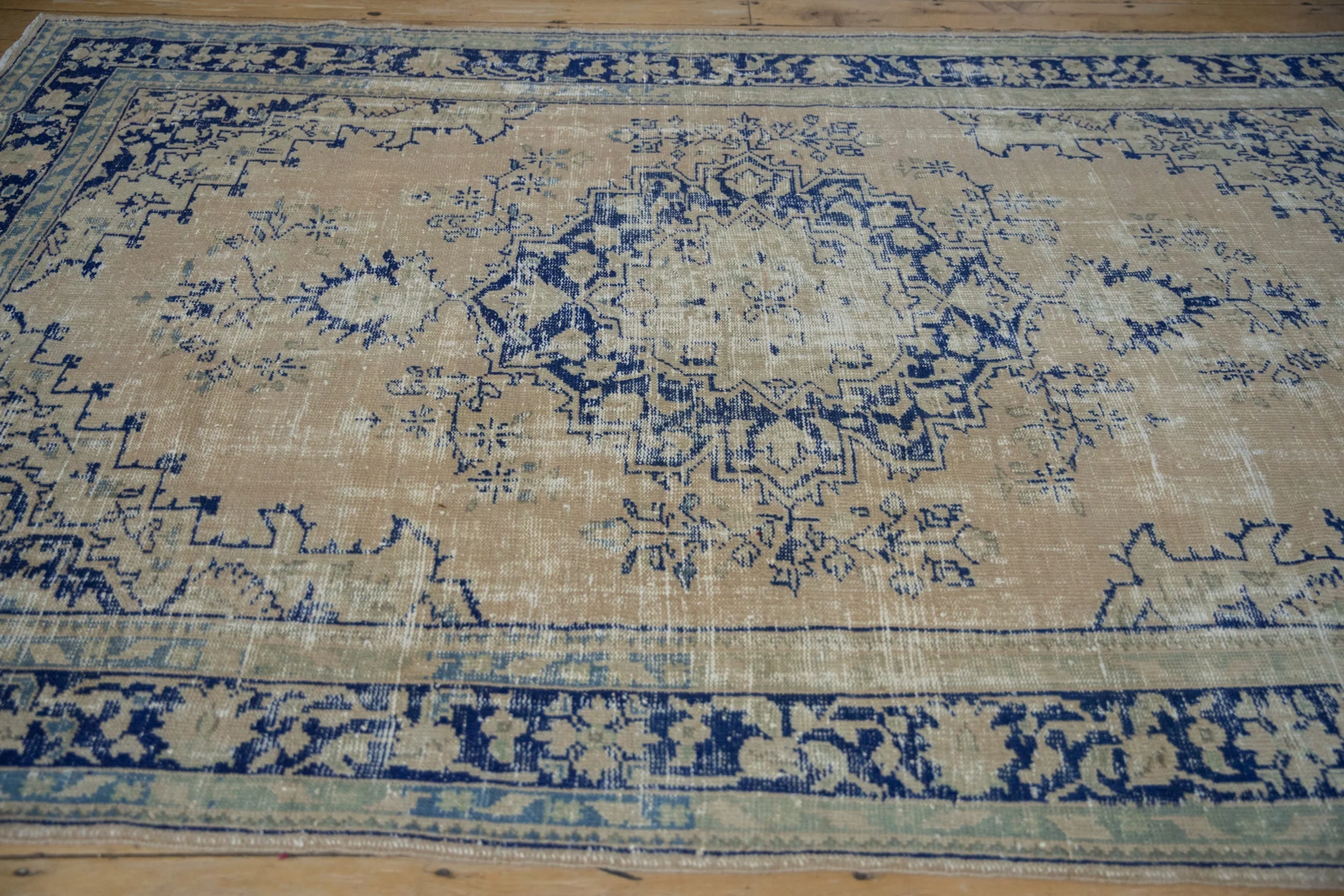 6.5x9.5 Vintage Distressed Oushak Carpet - Image 7