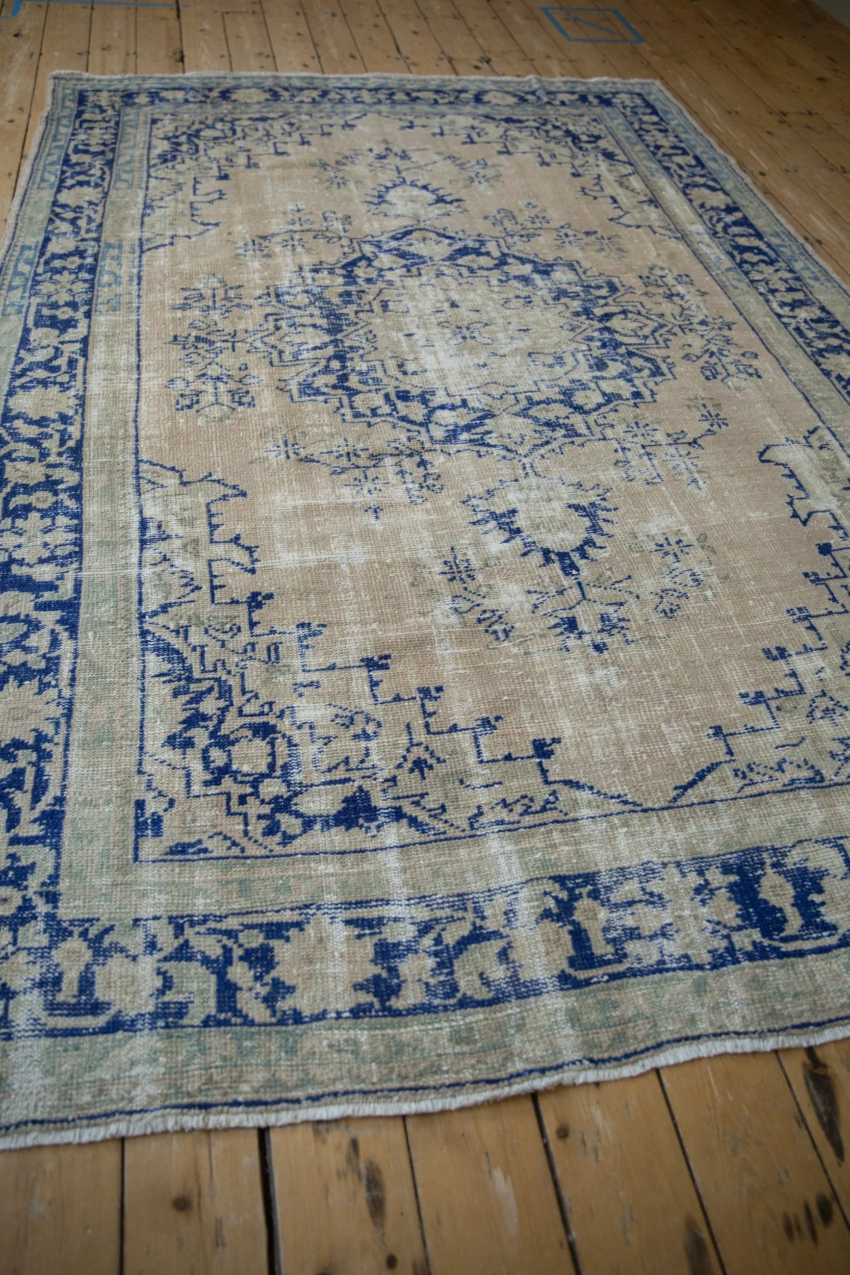 6.5x9.5 Vintage Distressed Oushak Carpet - Image 8