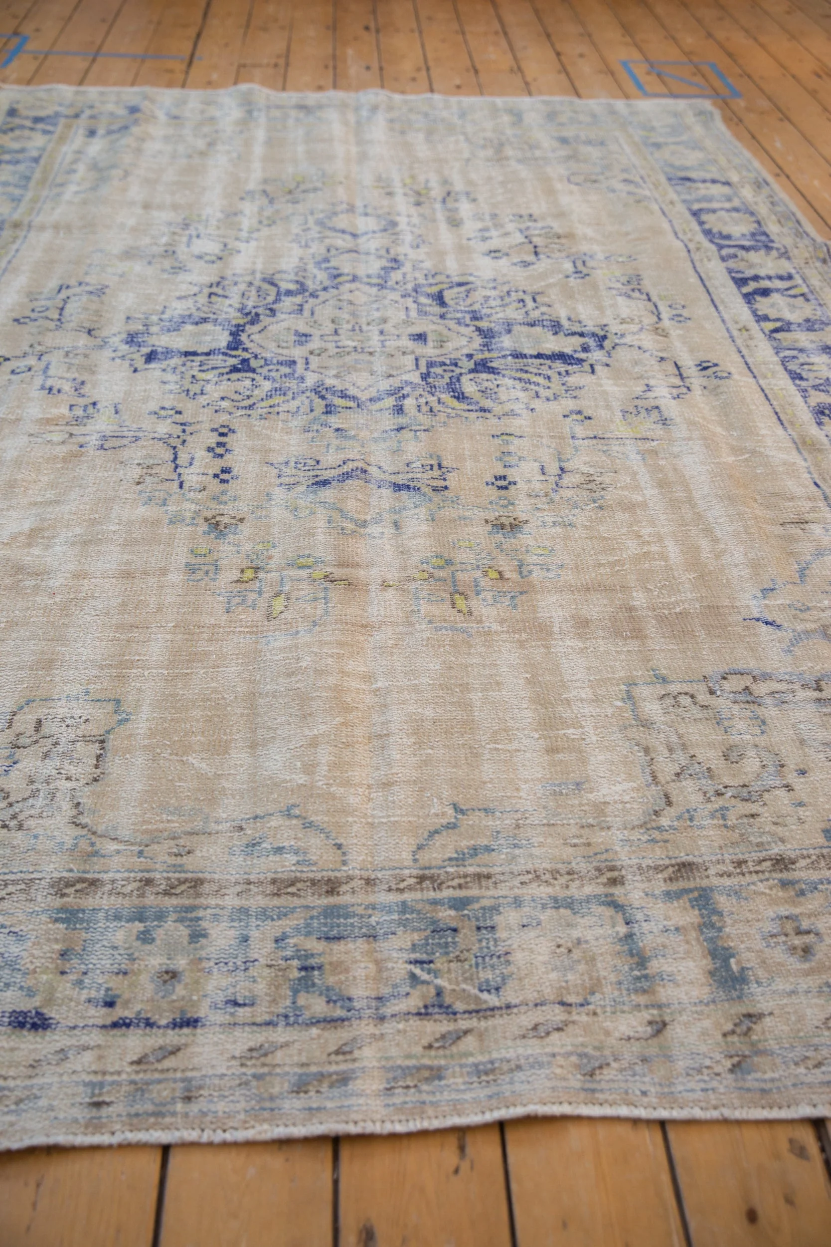 6.5x9.5 Vintage Distressed Oushak Carpet - Image 6