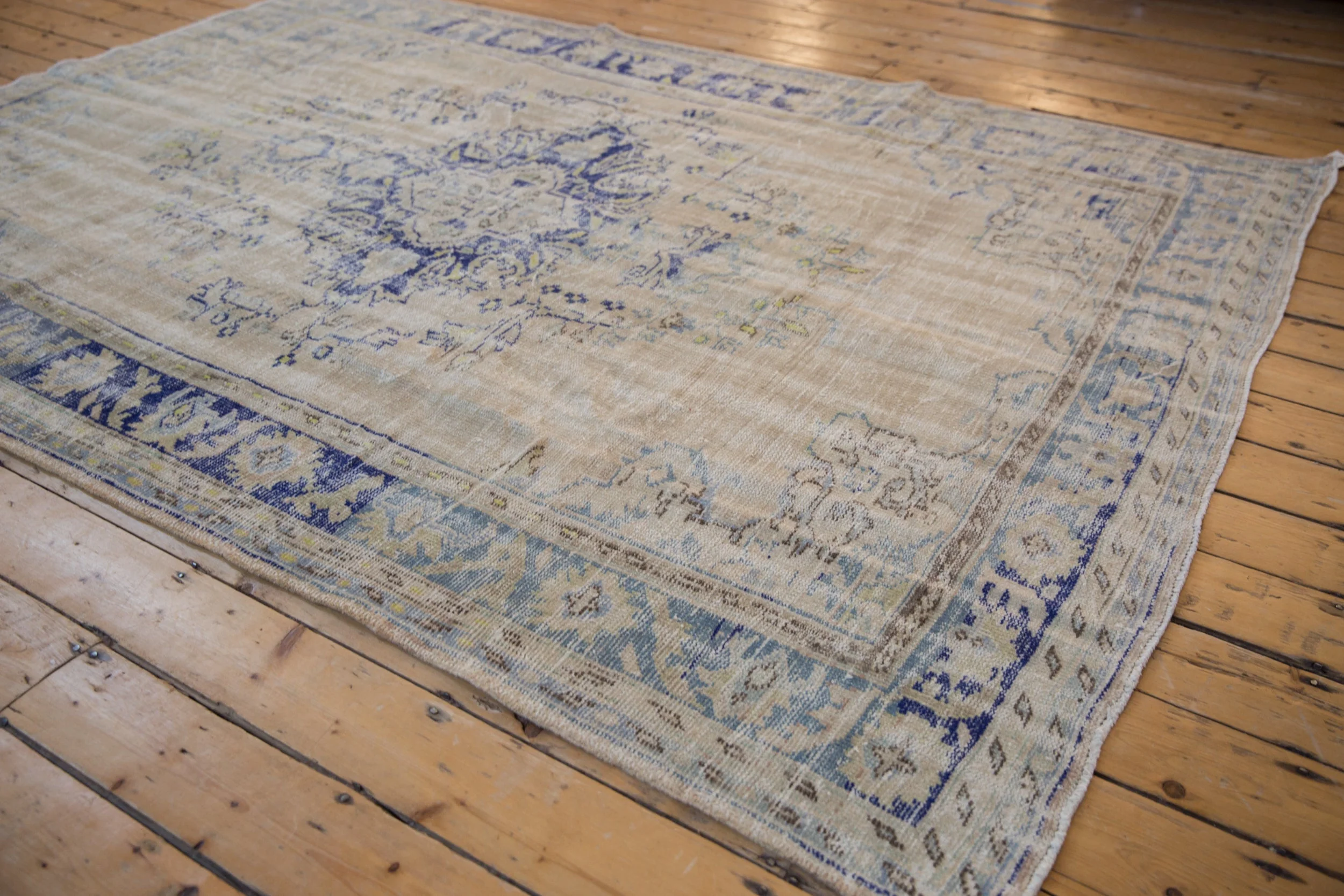 6.5x9.5 Vintage Distressed Oushak Carpet - Image 7