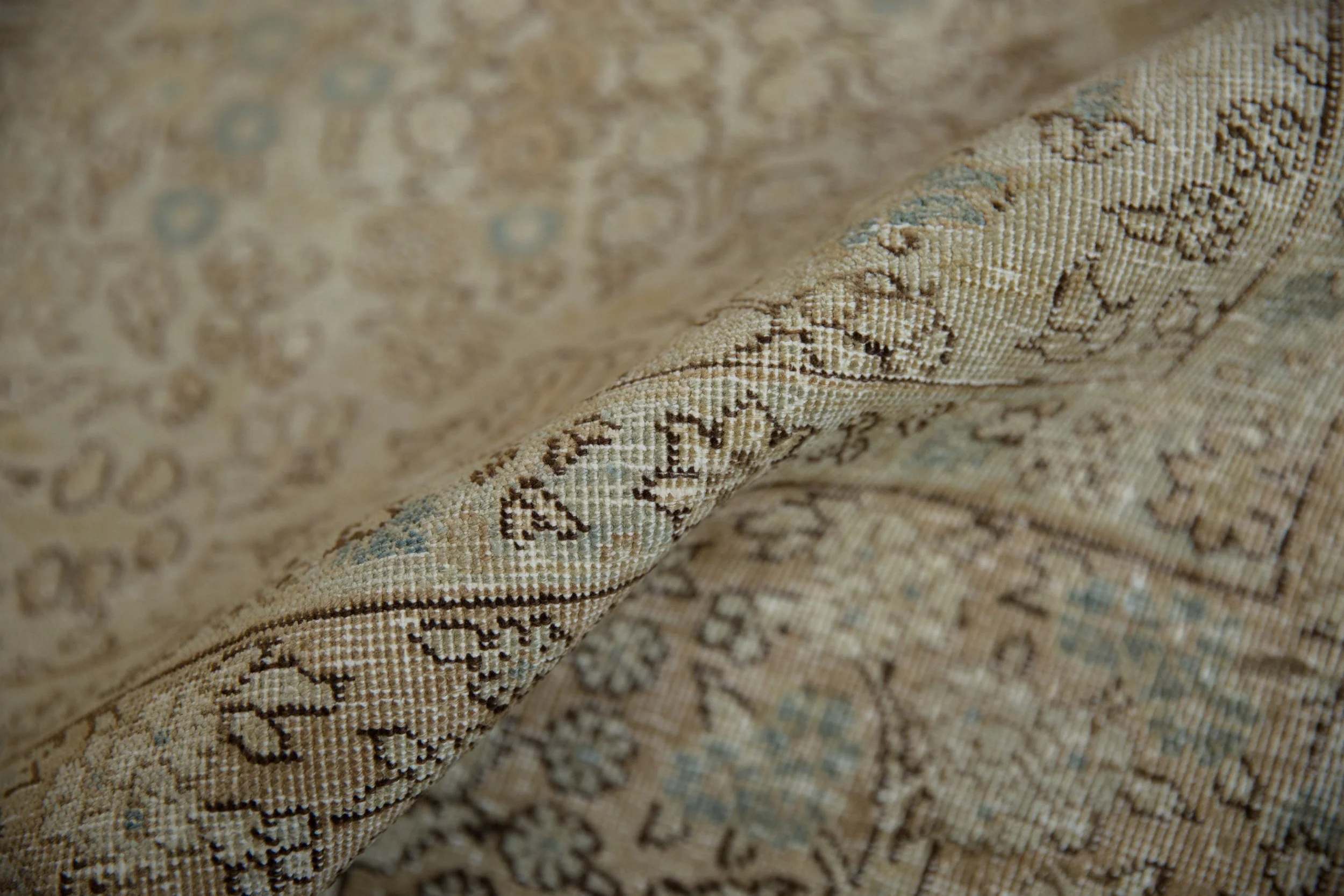 6.5x9.5 Vintage Distressed Tabriz Carpet - Image 11