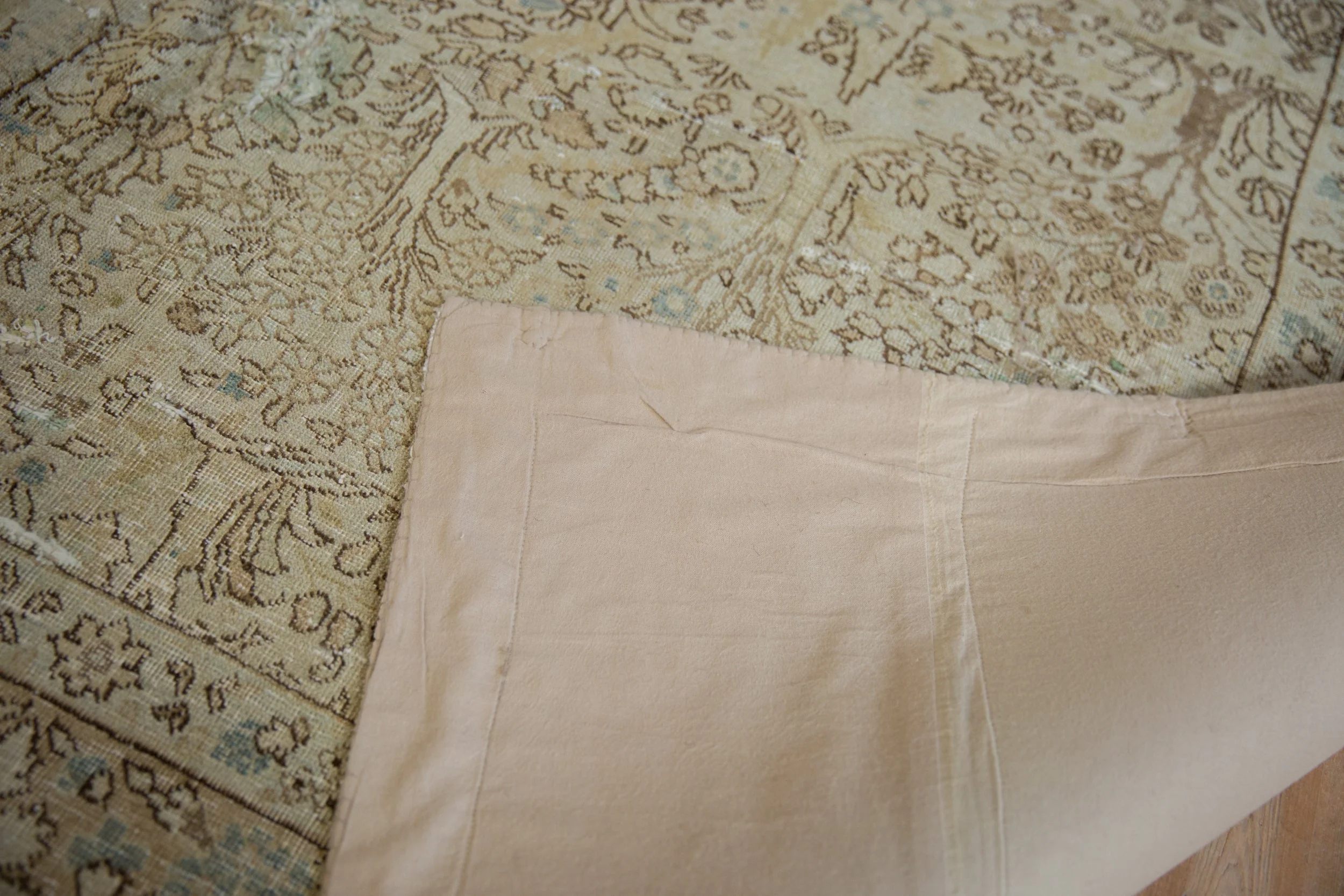 6.5x9.5 Vintage Distressed Tabriz Carpet - Image 12