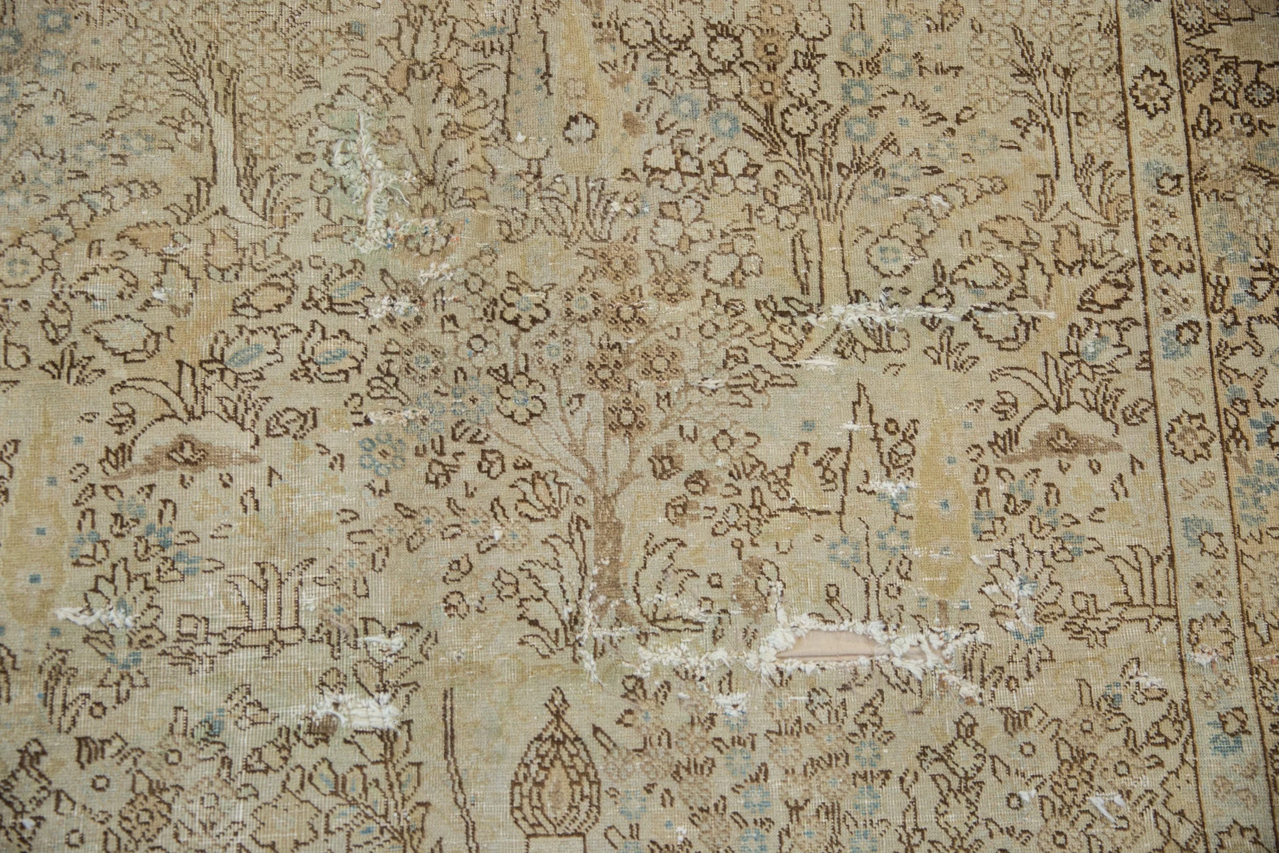 6.5x9.5 Vintage Distressed Tabriz Carpet - Image 3