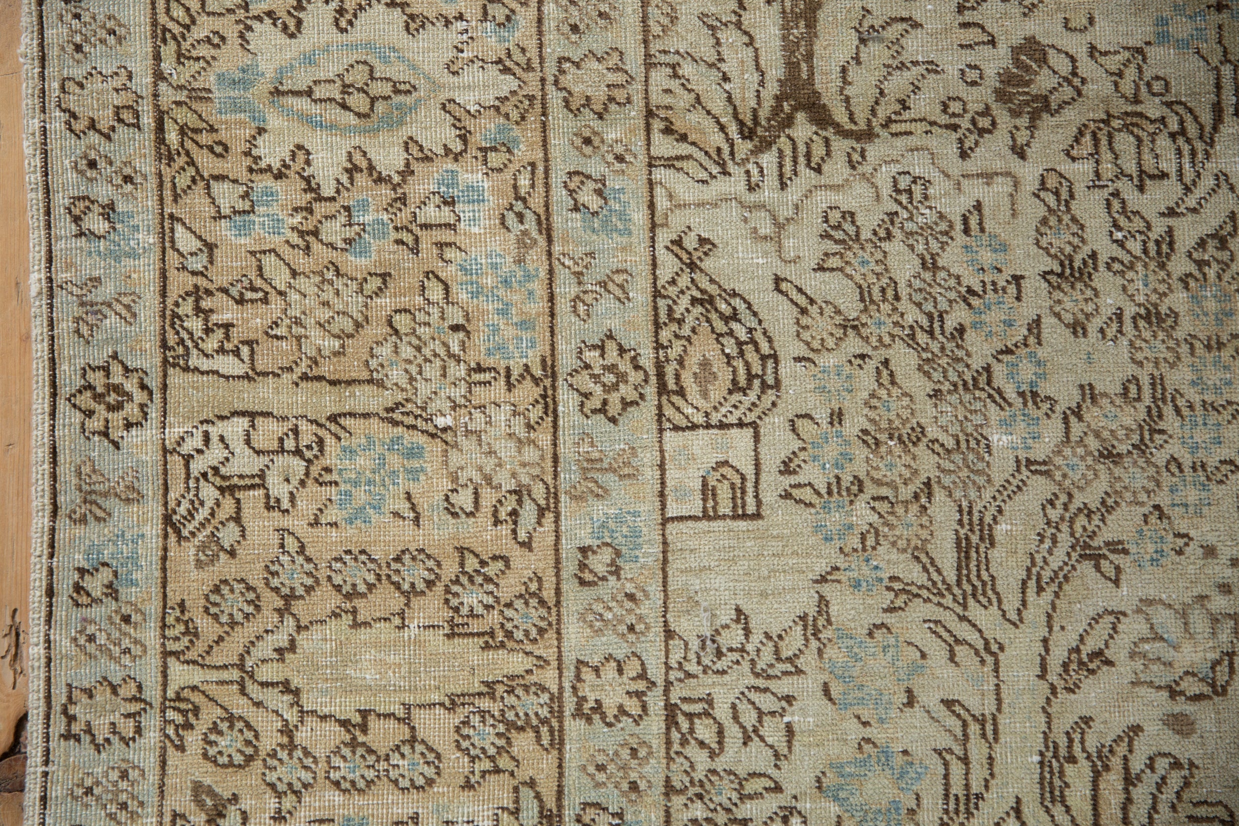 6.5x9.5 Vintage Distressed Tabriz Carpet - Image 5