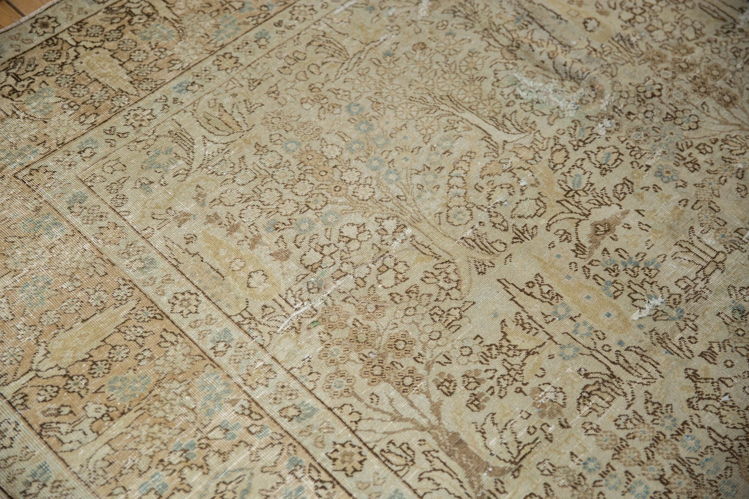 6.5x9.5 Vintage Distressed Tabriz Carpet - Image 6