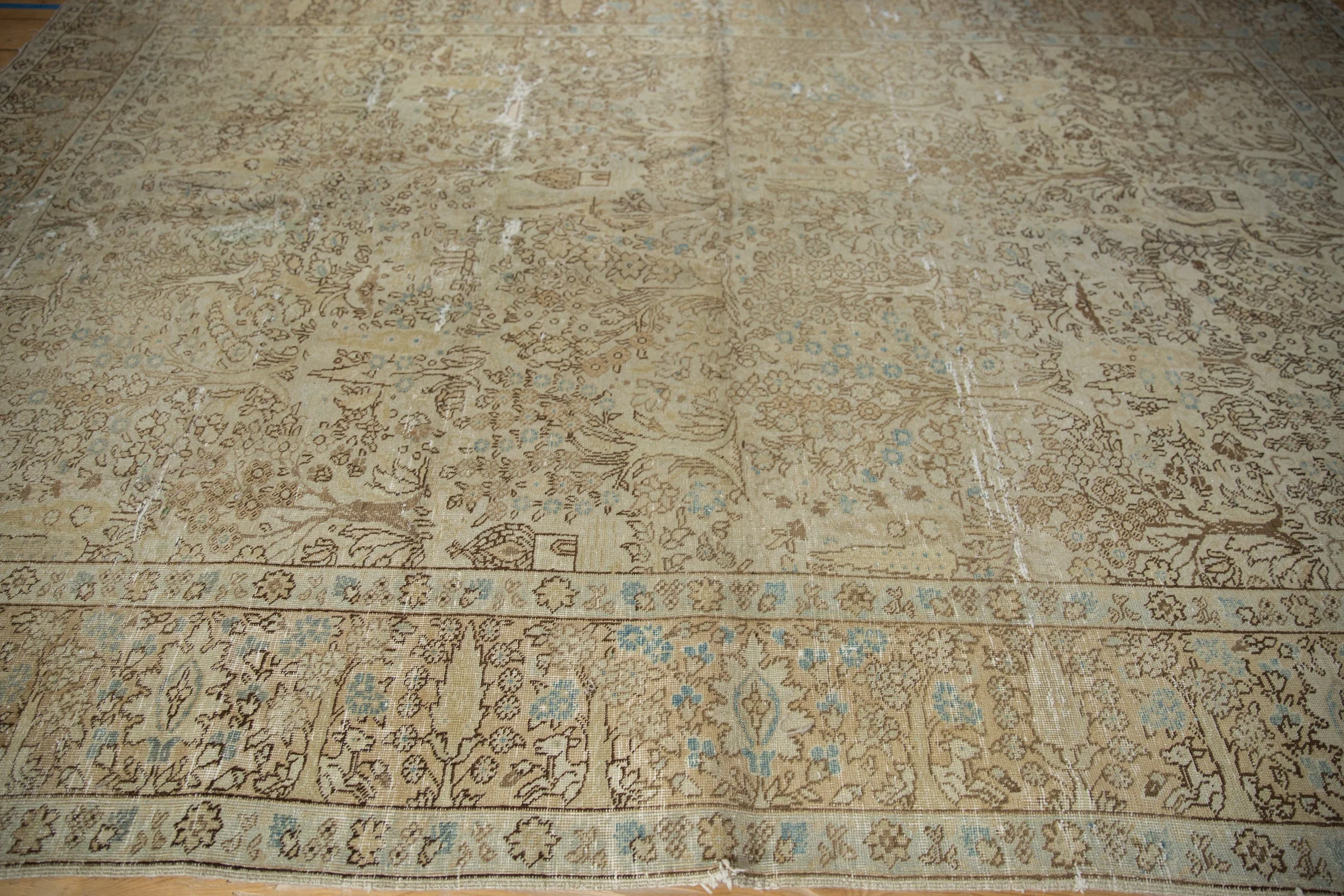6.5x9.5 Vintage Distressed Tabriz Carpet - Image 7