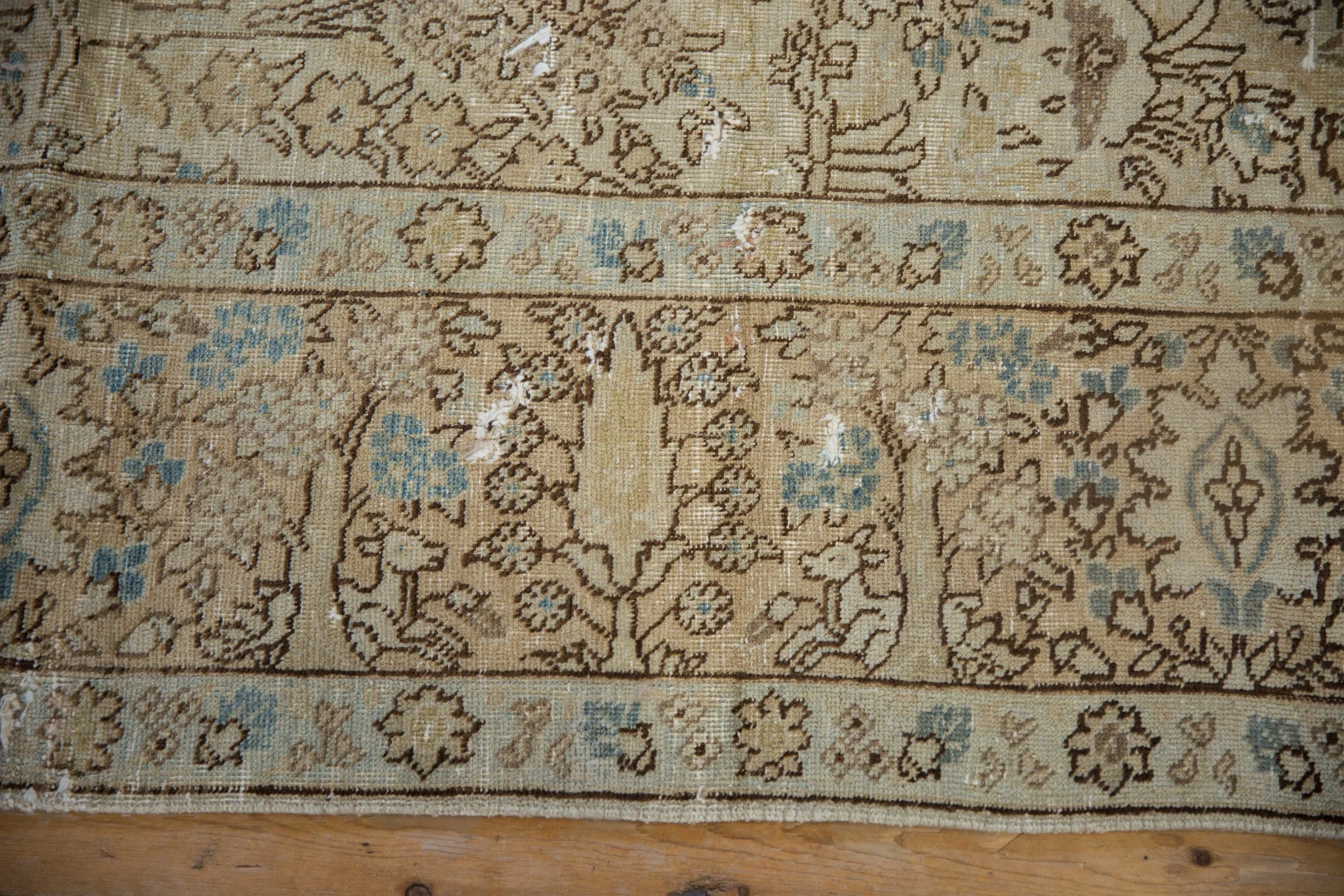 6.5x9.5 Vintage Distressed Tabriz Carpet - Image 9