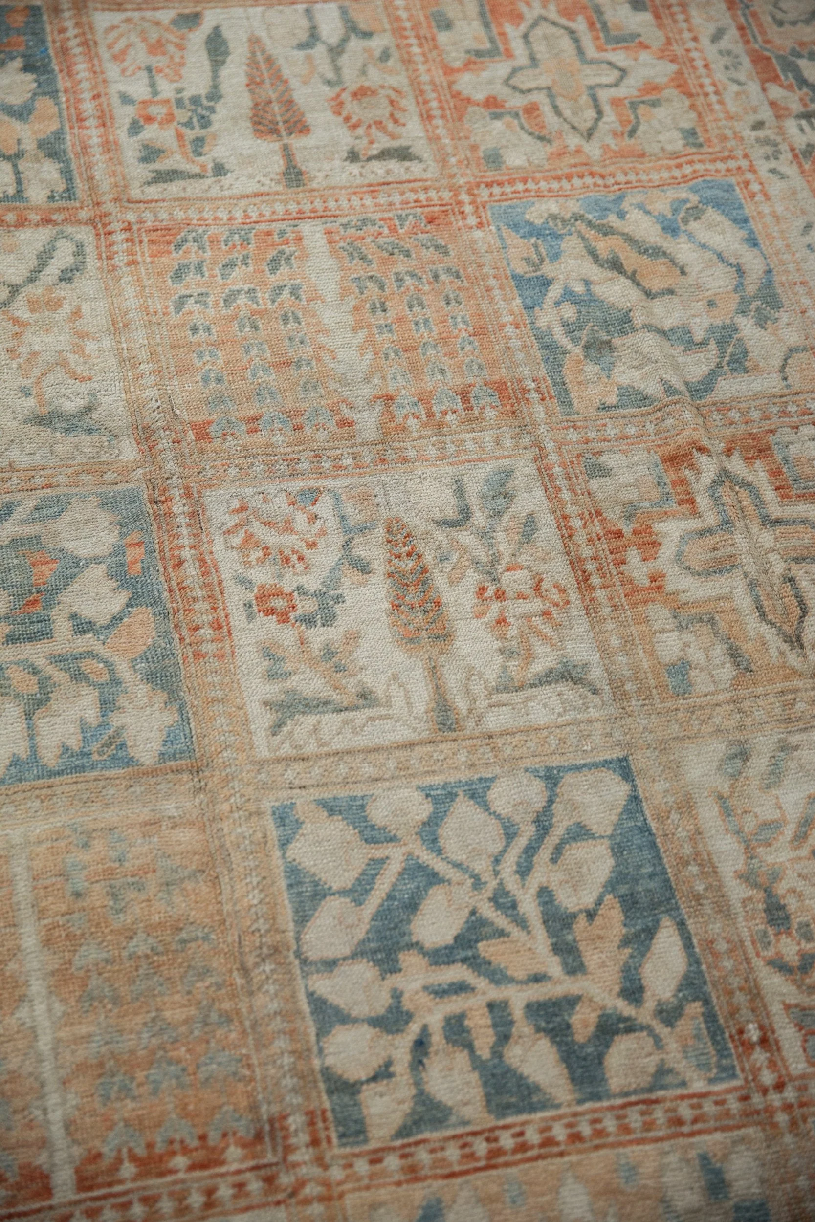 6.5x9.5 Vintage Distressed Turkish Bakhtiari Design Carpet - Image 8