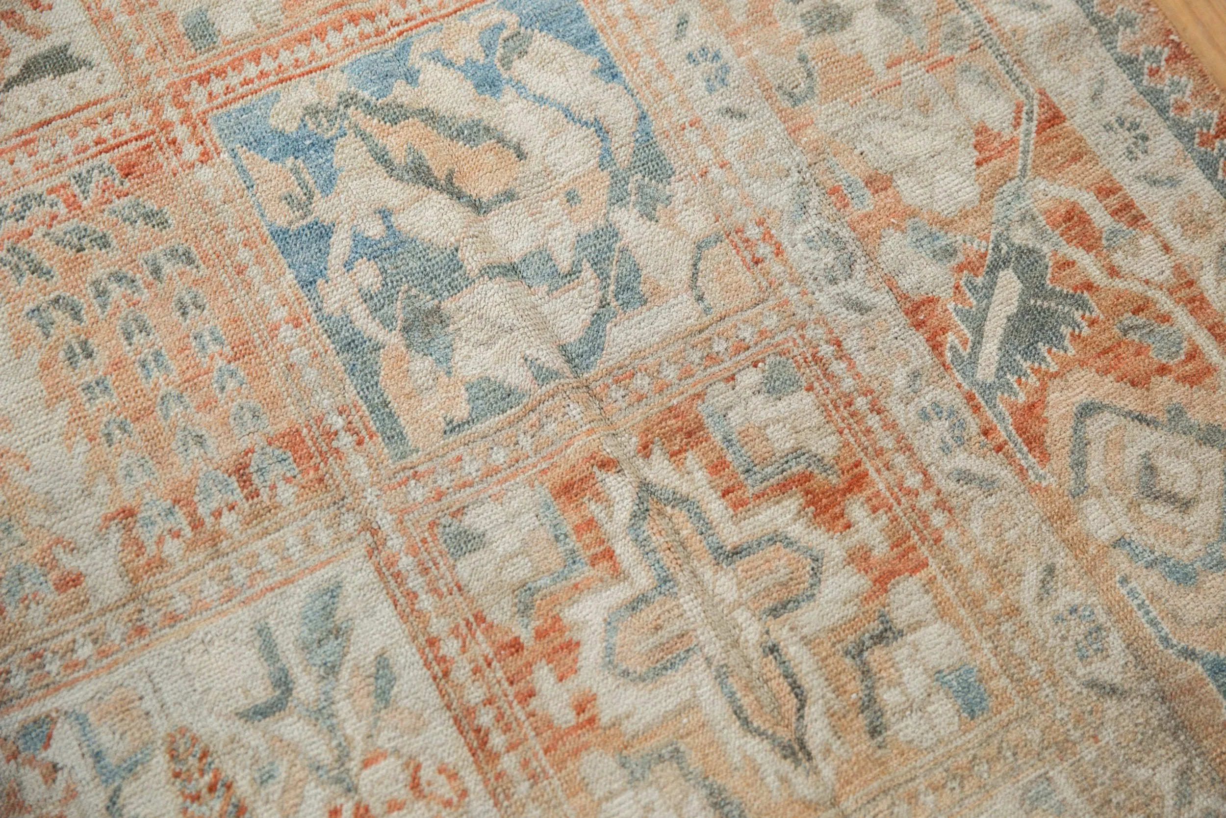 6.5x9.5 Vintage Distressed Turkish Bakhtiari Design Carpet - Image 9
