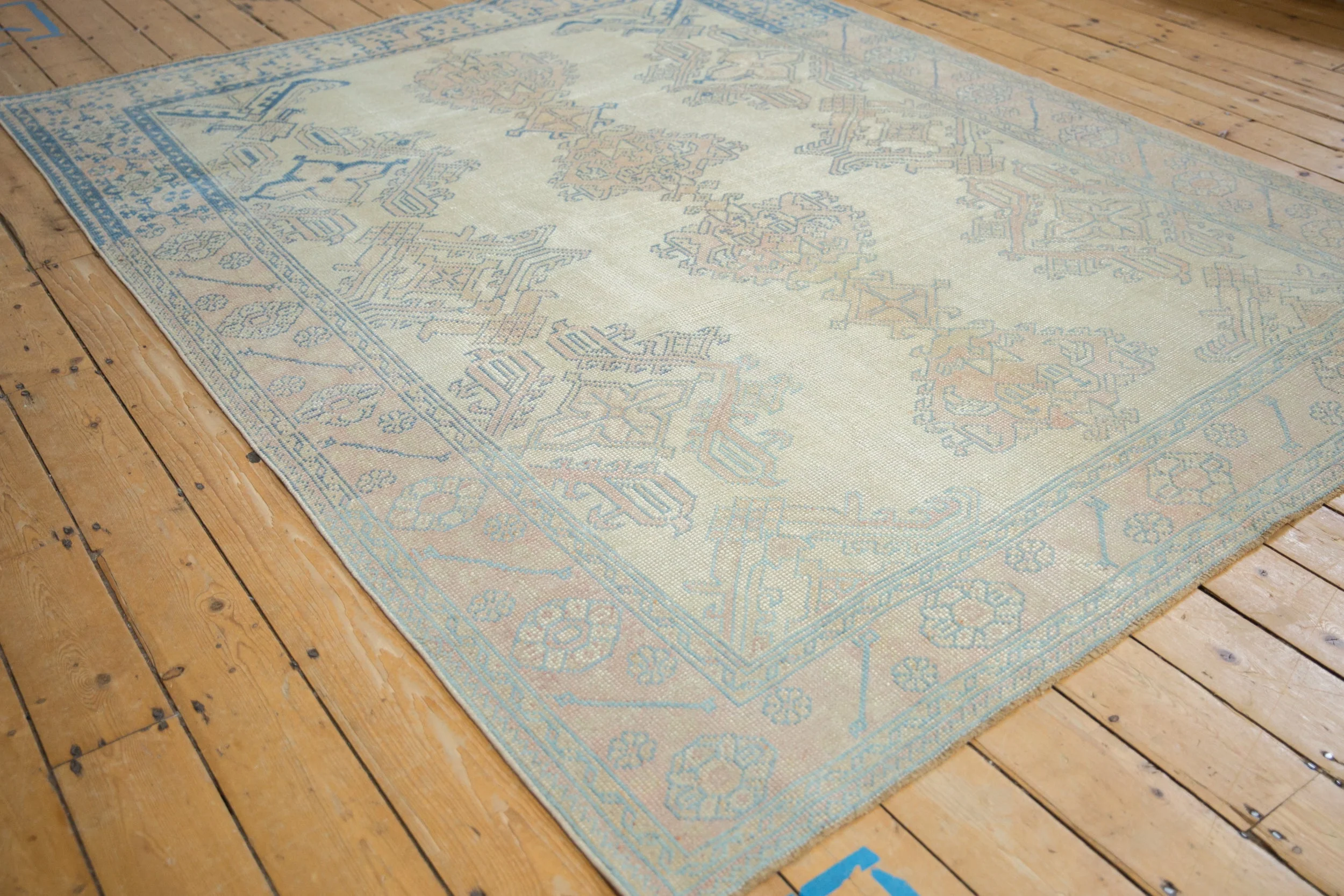 6.5x9 Vintage Distressed Oushak Carpet - Image 3